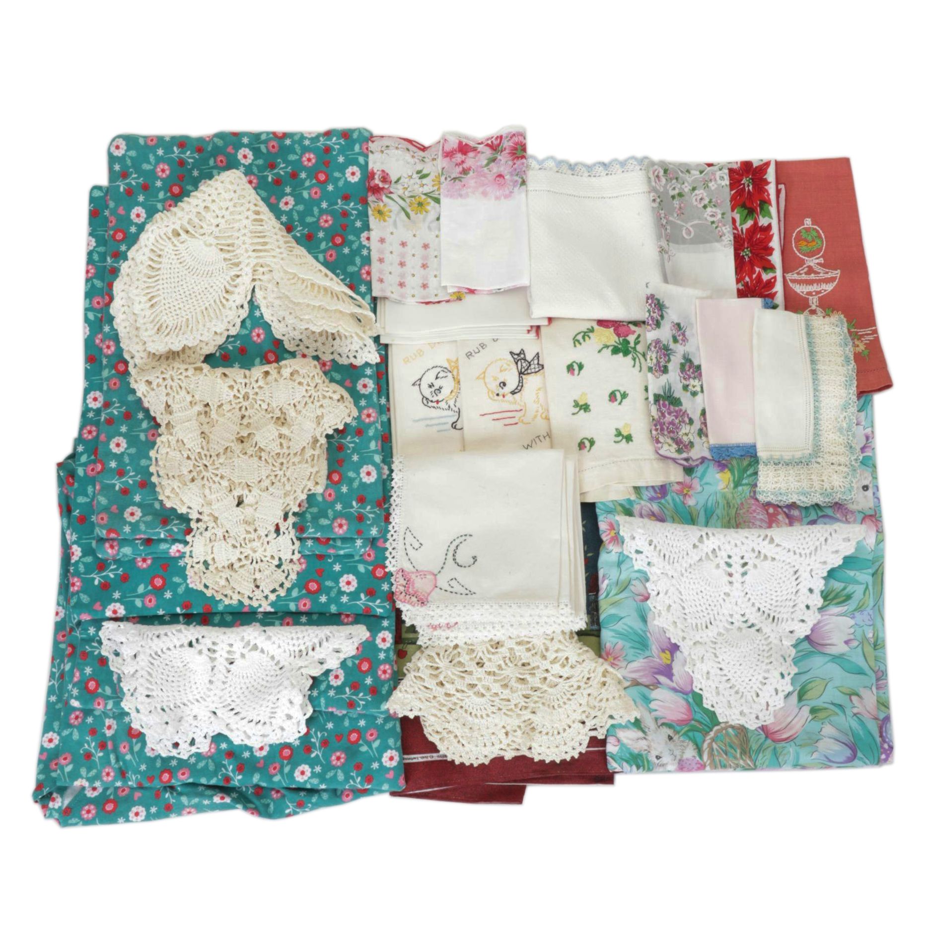 Table Linens, Doilies, Handkerchiefs, Seasonal Table Cloths, and More