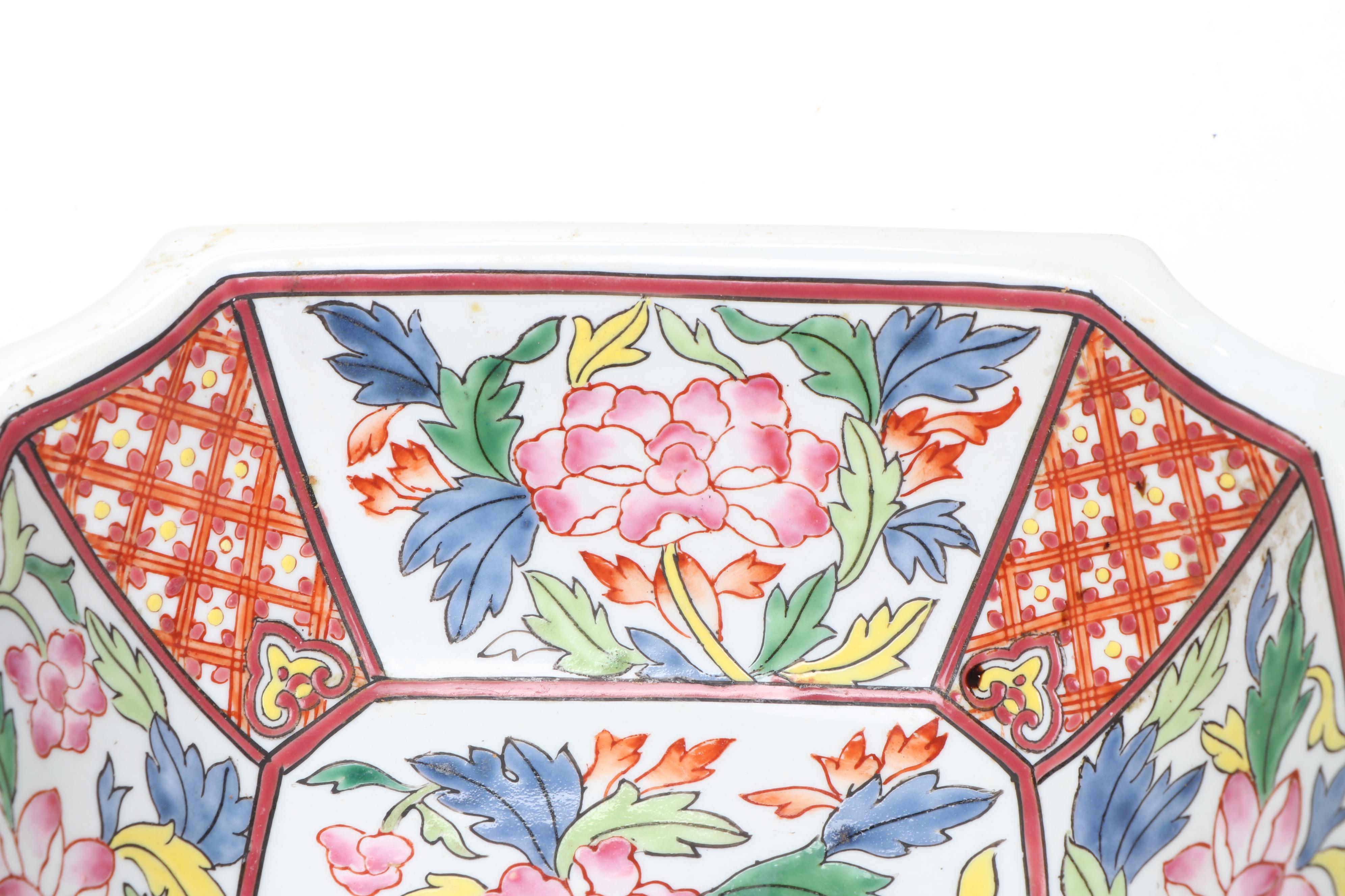 Andrea by Sadek Rose Medallion Porcelain Decorative Bowls