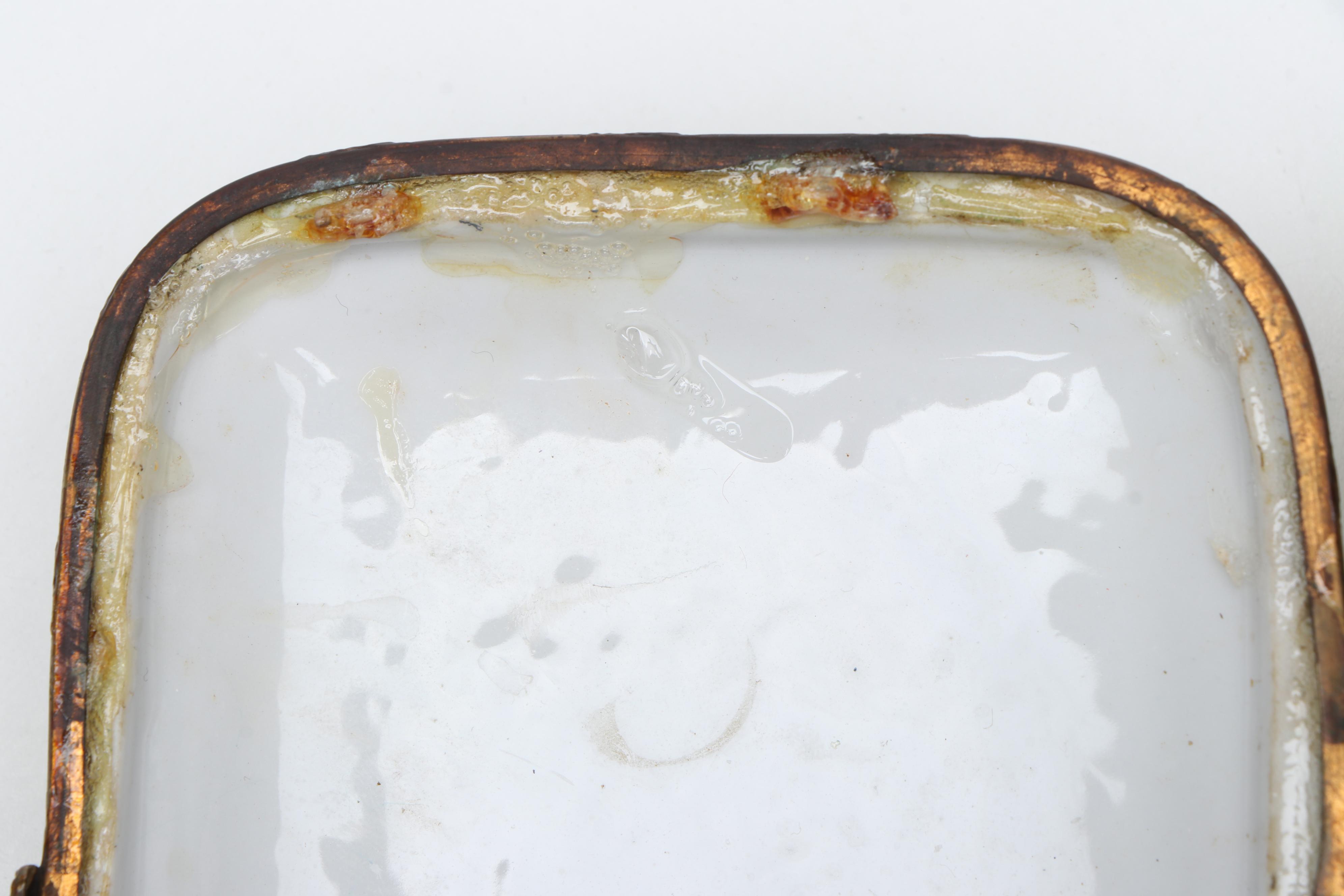 French Porcelain with Brass Decal Decorative Box