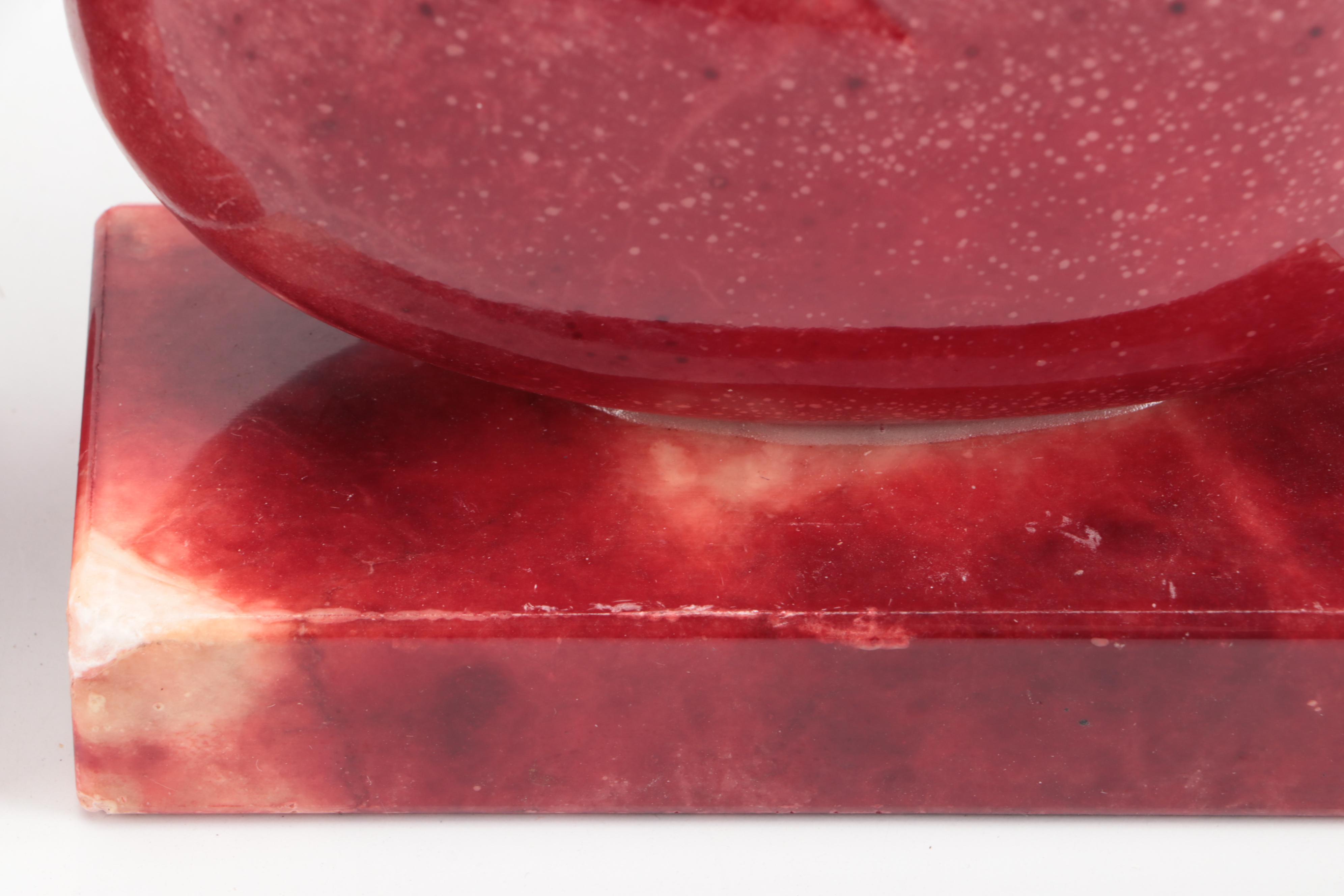 Dyed Alabaster Heart Bookends