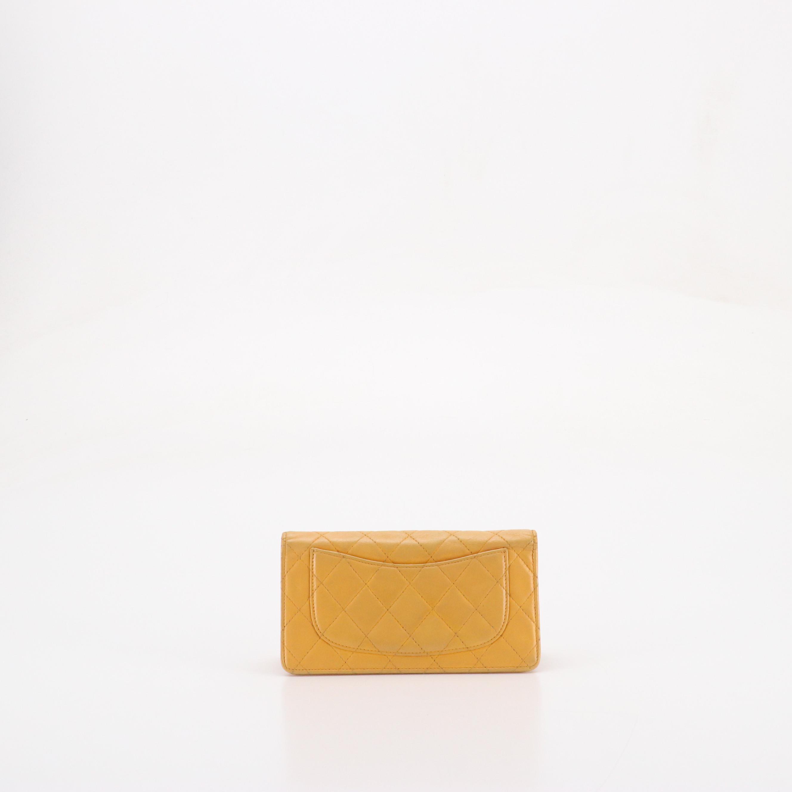 Chanel L Yen Long Wallet in Quilted Lambskin Leather