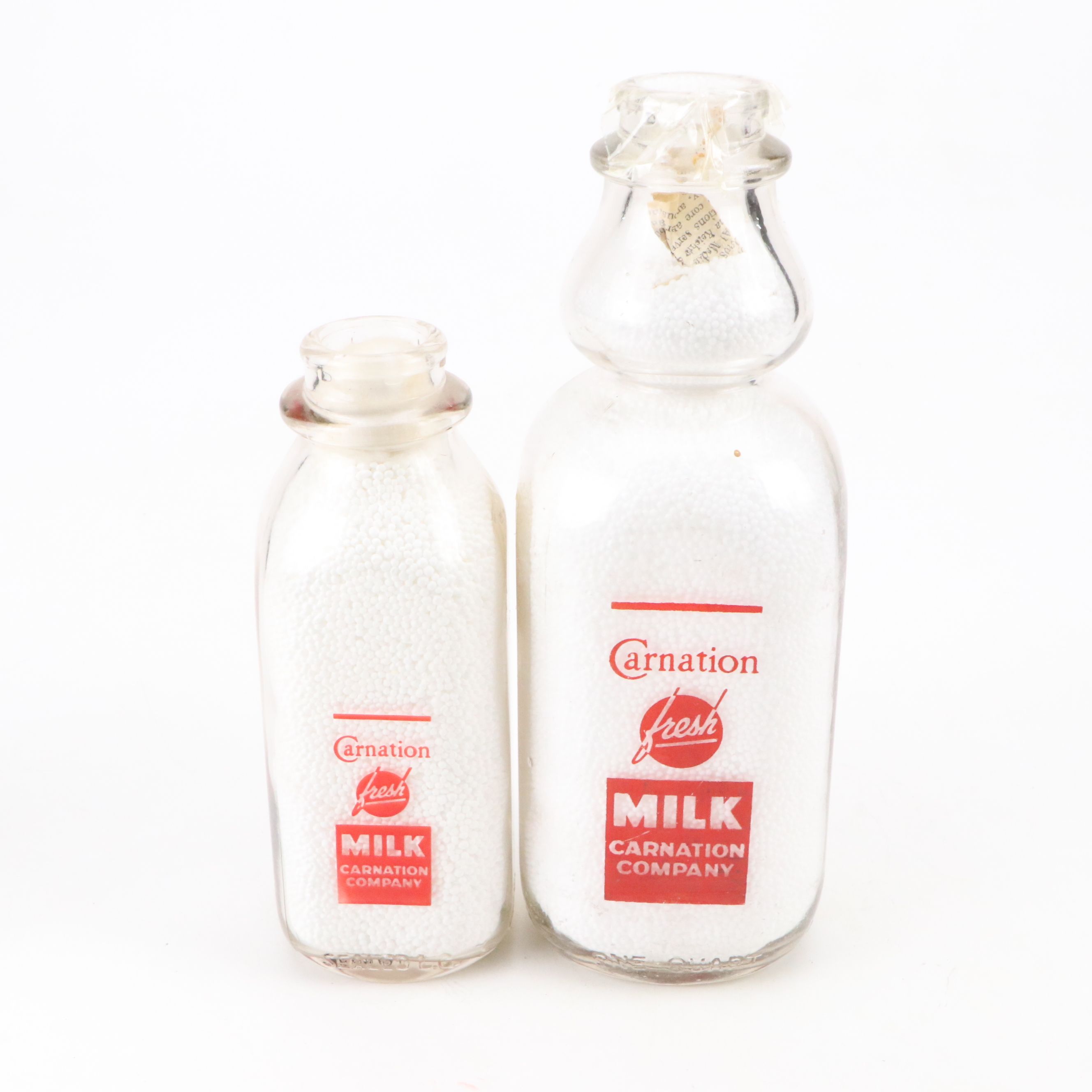 Carnation Milk Galvanized Steel Cooler with Dairy Bottles, Mid-20th Century