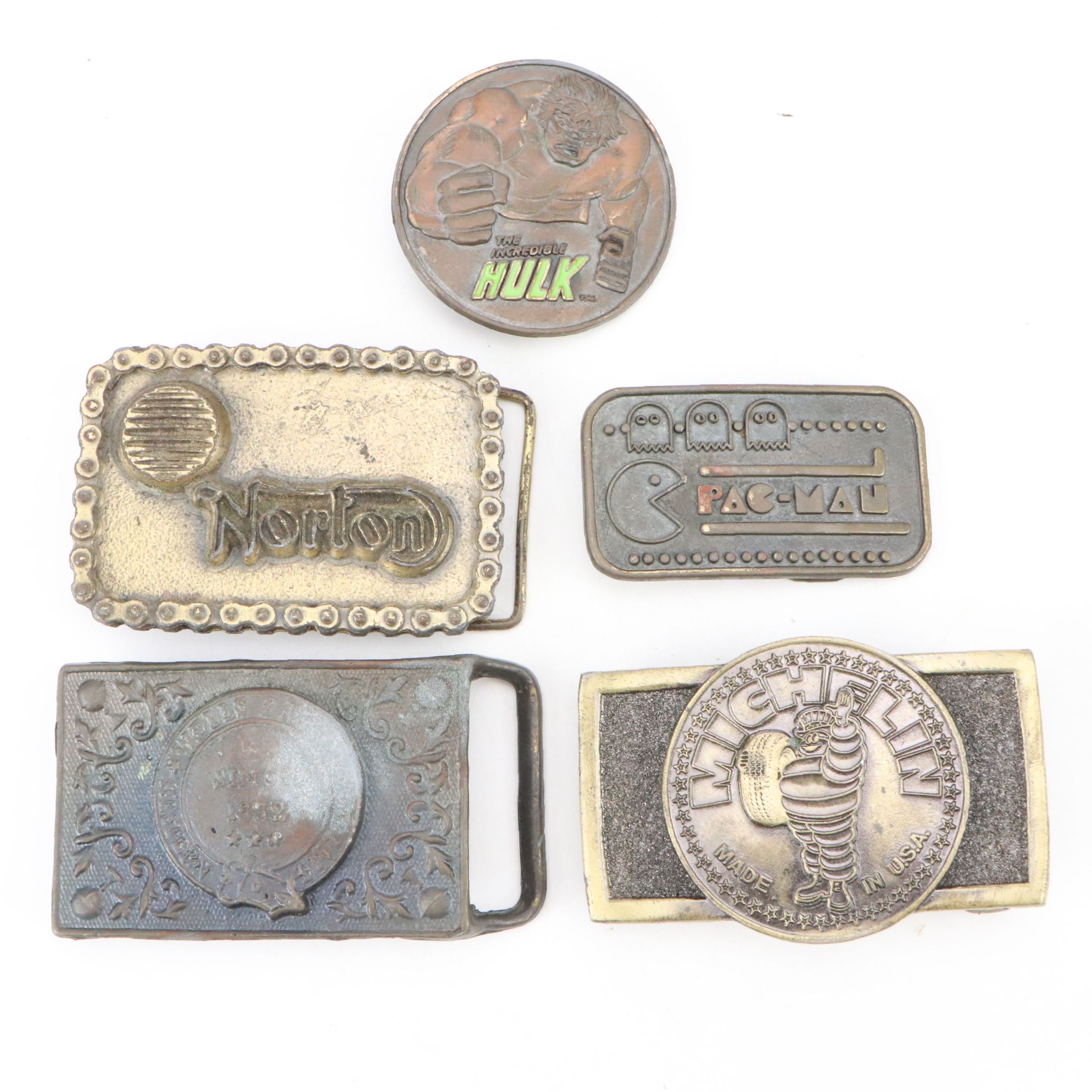 Lee "Pac-Man," "The Incredible Hulk" and More Novelty Belt Buckles, Late 20th C.