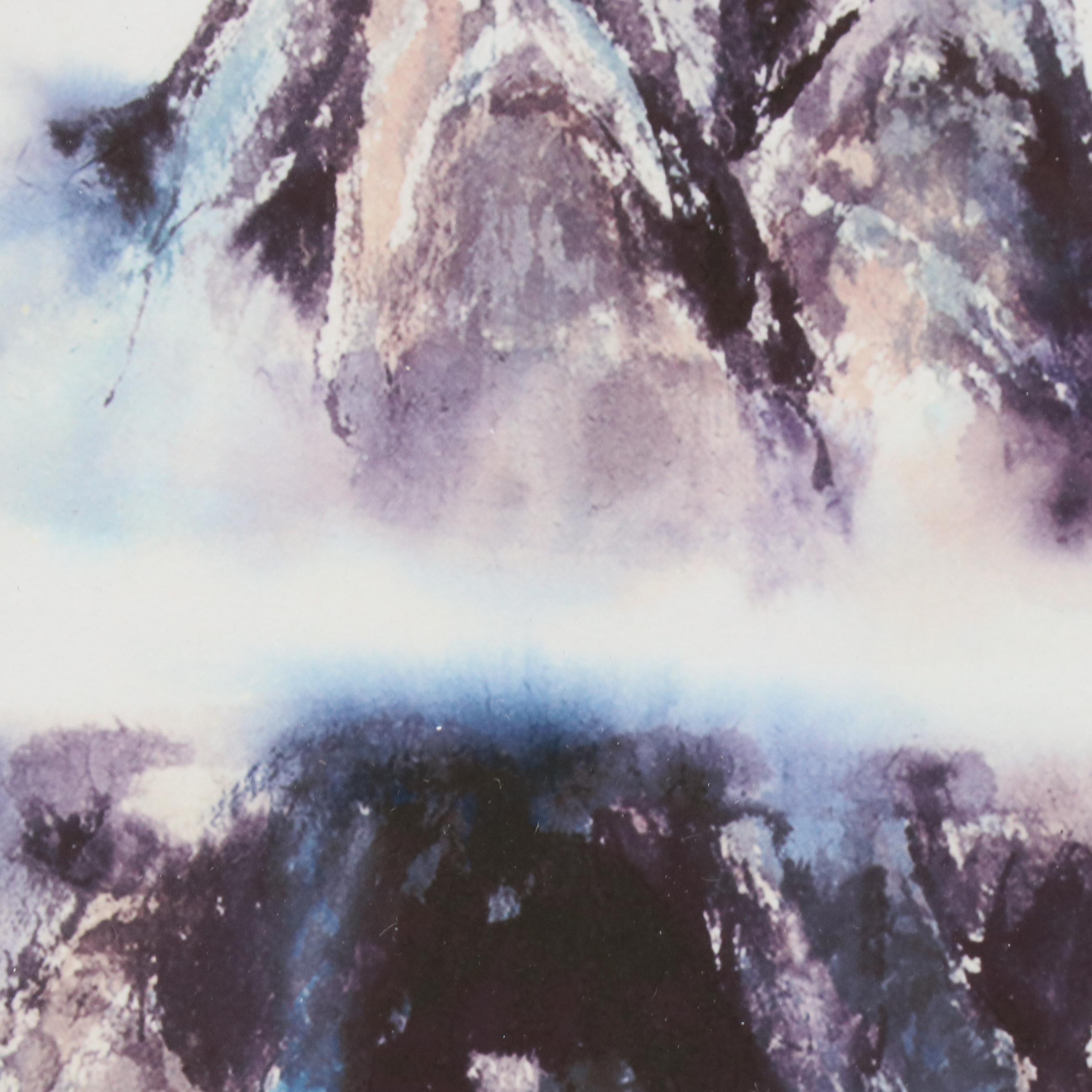 Nan Rae Giclée of Foggy Chinese Mountain Landscape