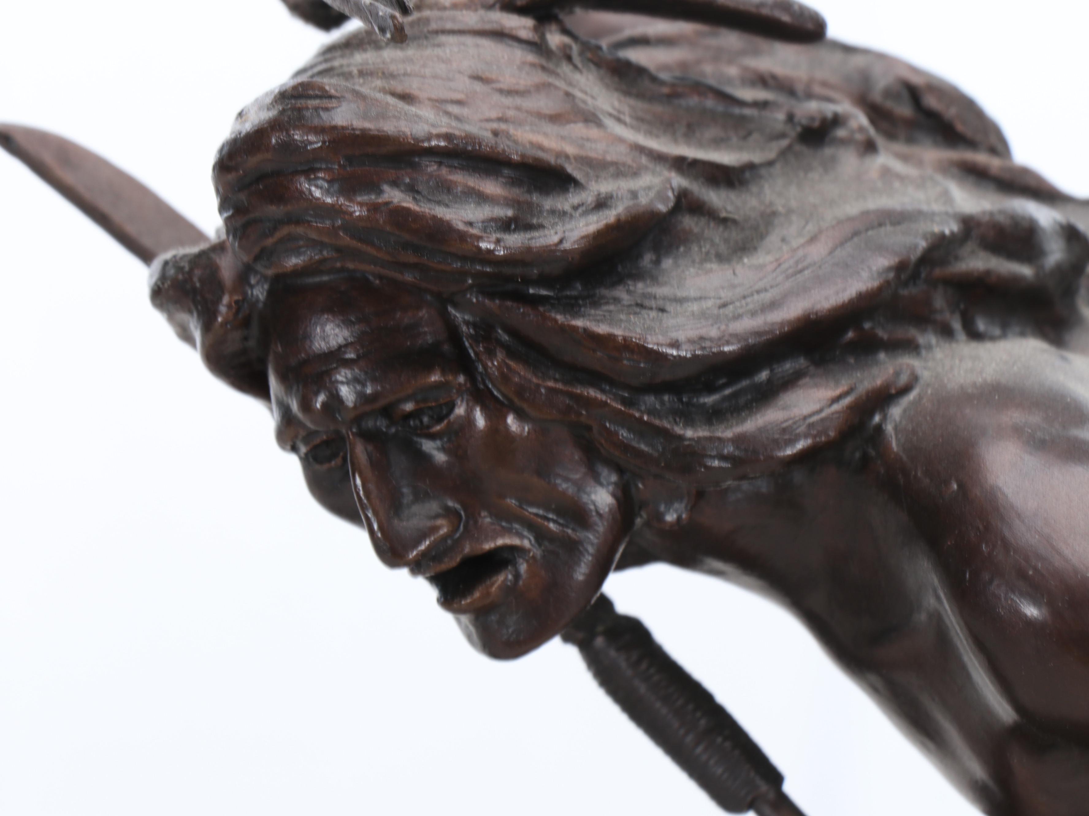 Patinated Bronze Sculpture "Cheyenne" After Frederick Remington