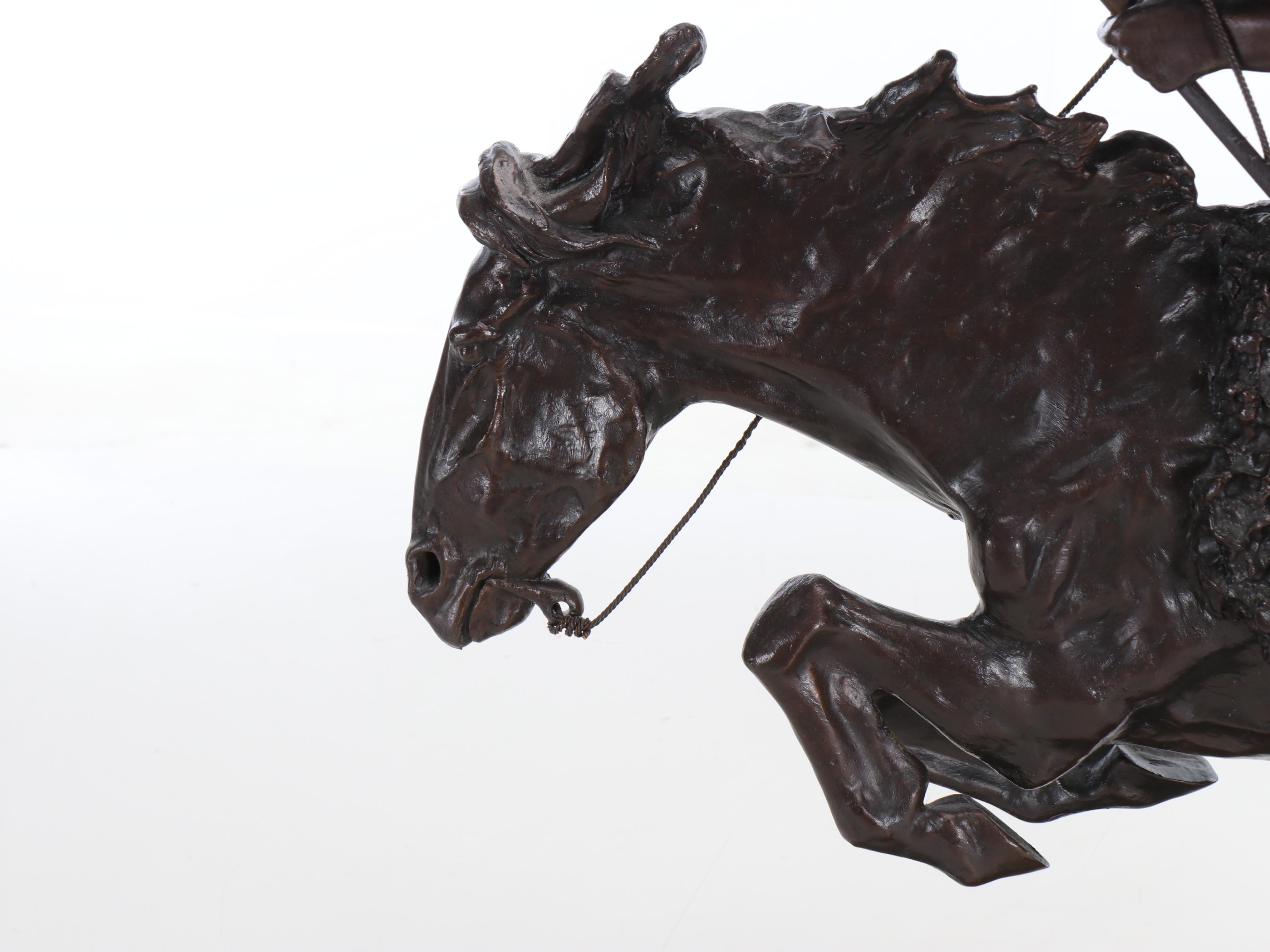 Patinated Bronze Sculpture "Cheyenne" After Frederick Remington