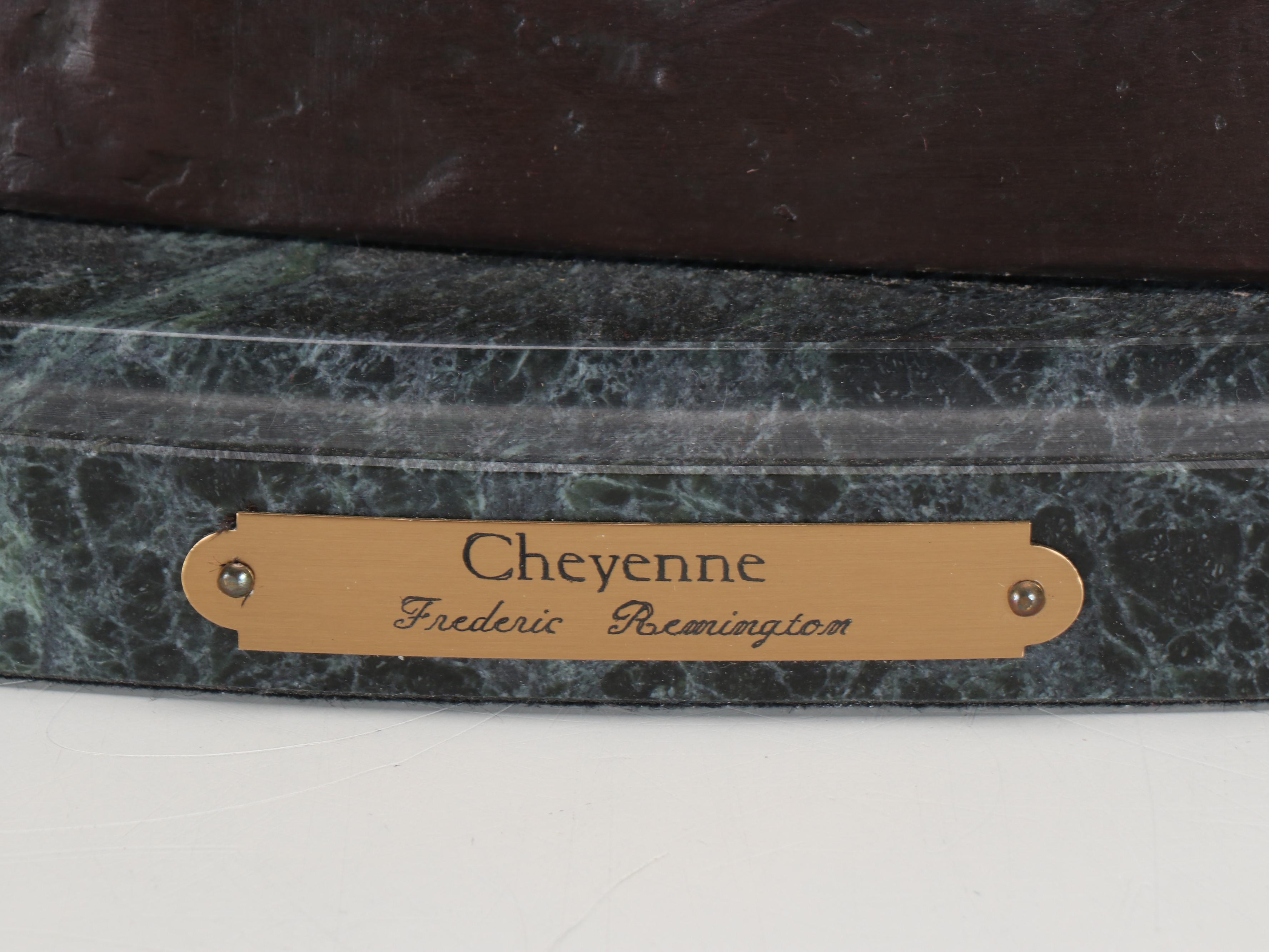 Patinated Bronze Sculpture "Cheyenne" After Frederick Remington