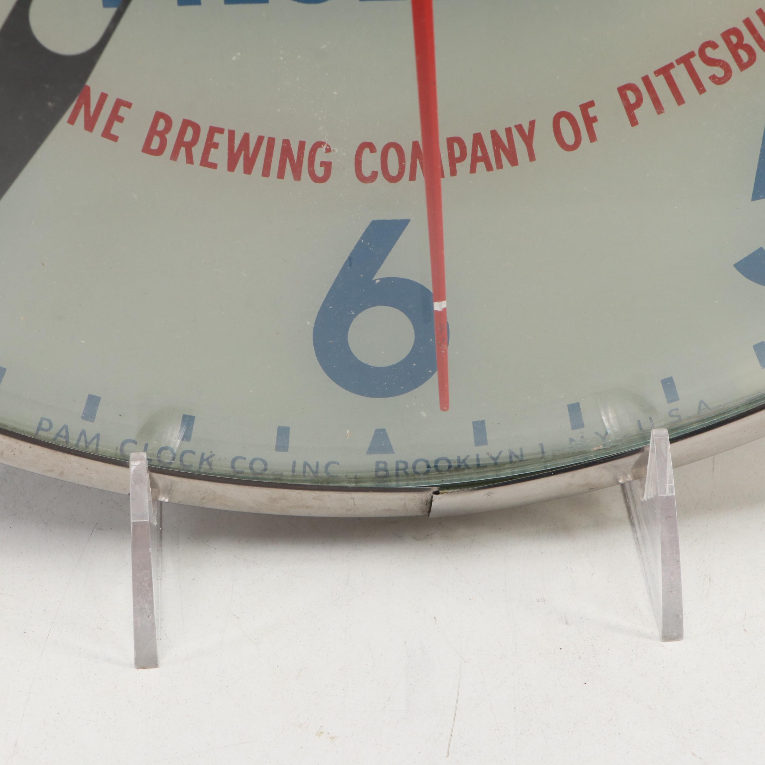 Duquesne Pilsener "The Finest Beer in Town" Illuminated Advertising Clock, 1950s