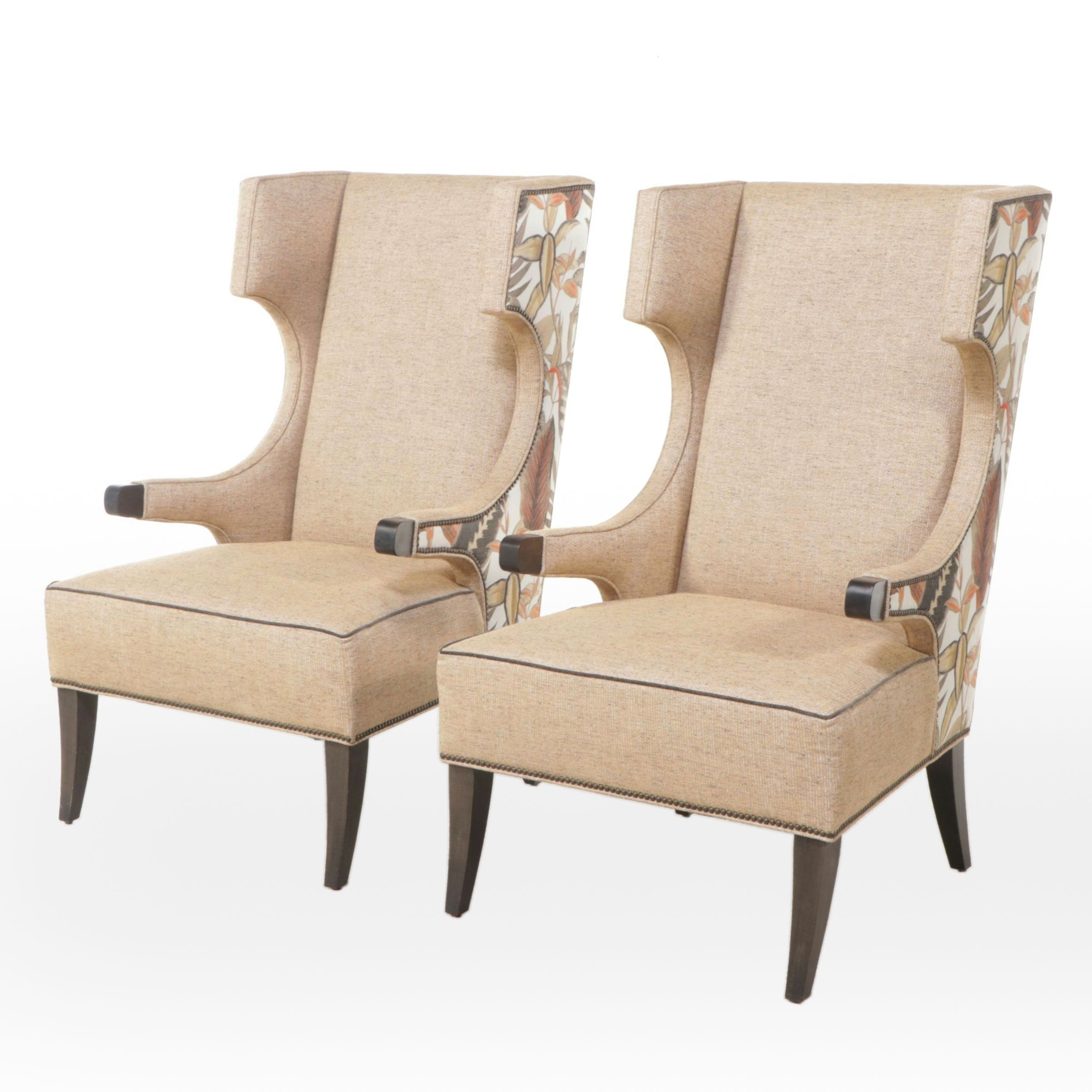 Pair of Theodore Alexander Upholstered Armchairs