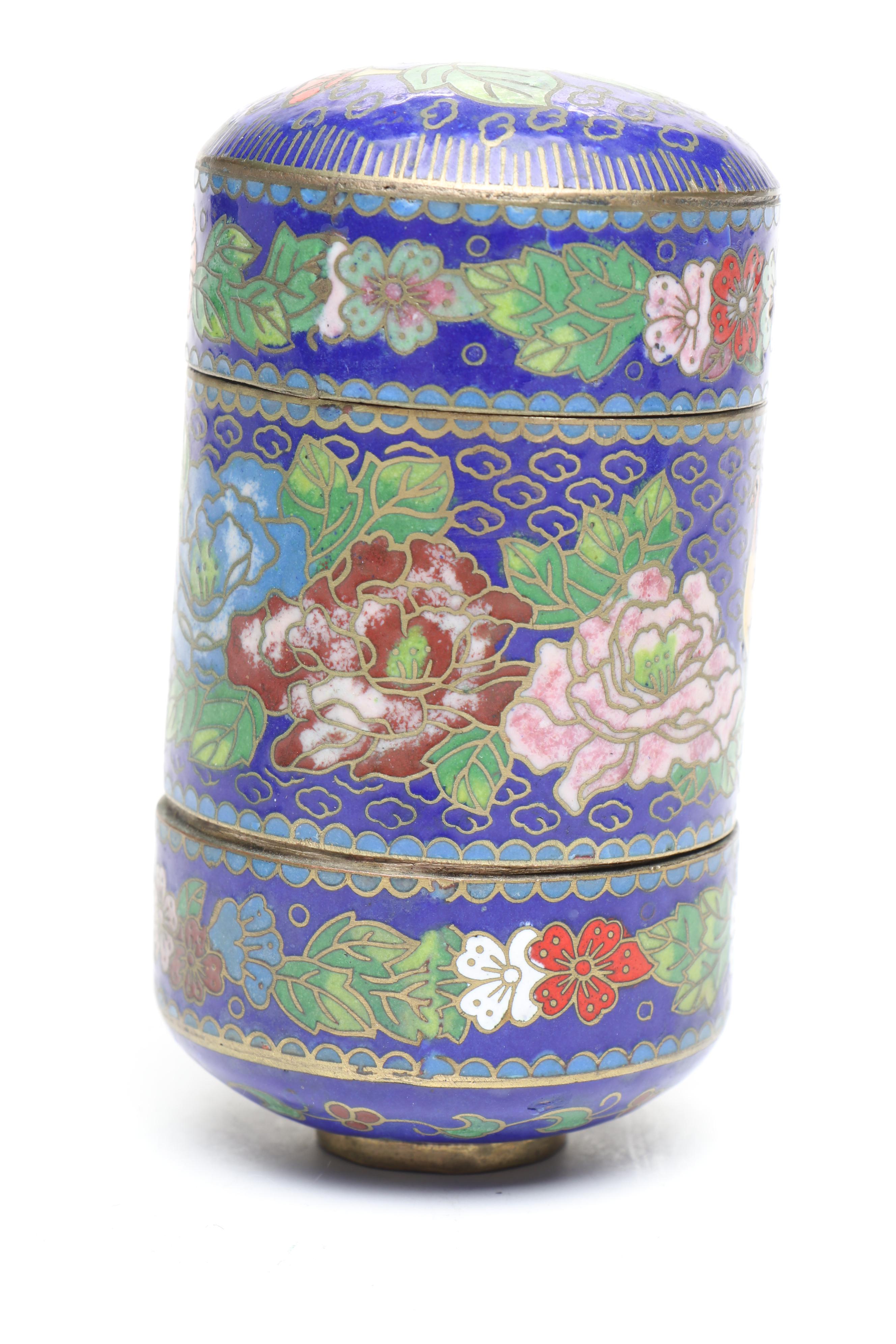 Chinese Floral Cloisonné Decorative Boxes