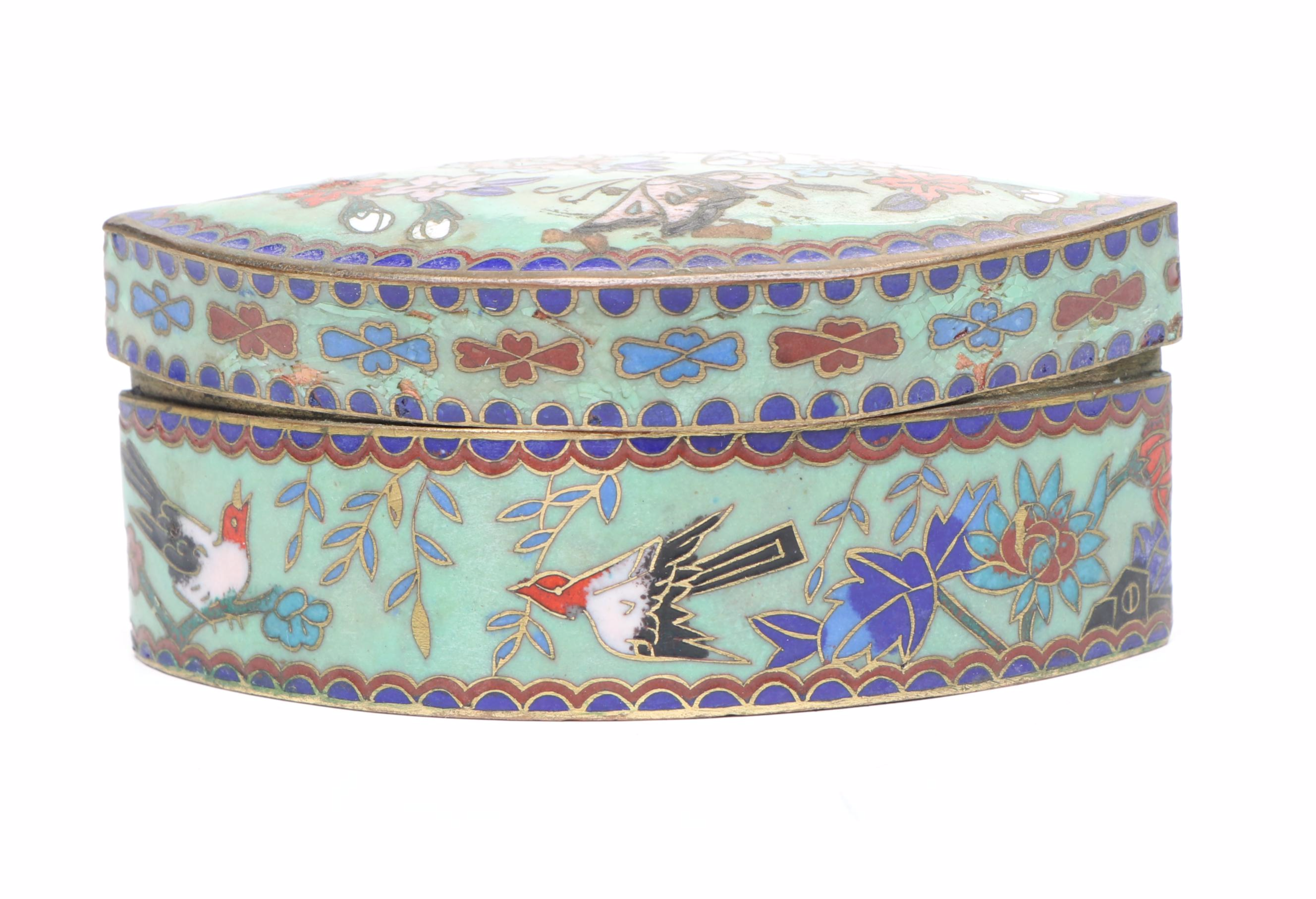 Chinese Floral Cloisonné Decorative Boxes