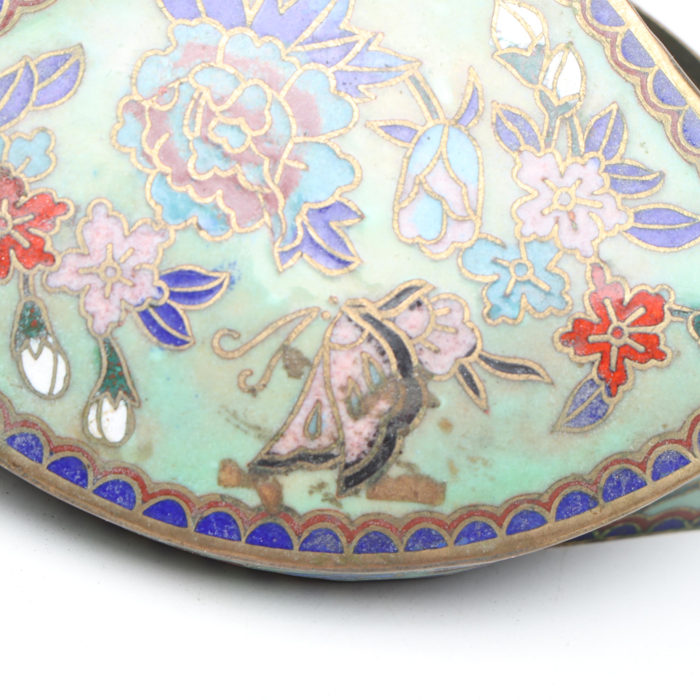 Chinese Floral Cloisonné Decorative Boxes