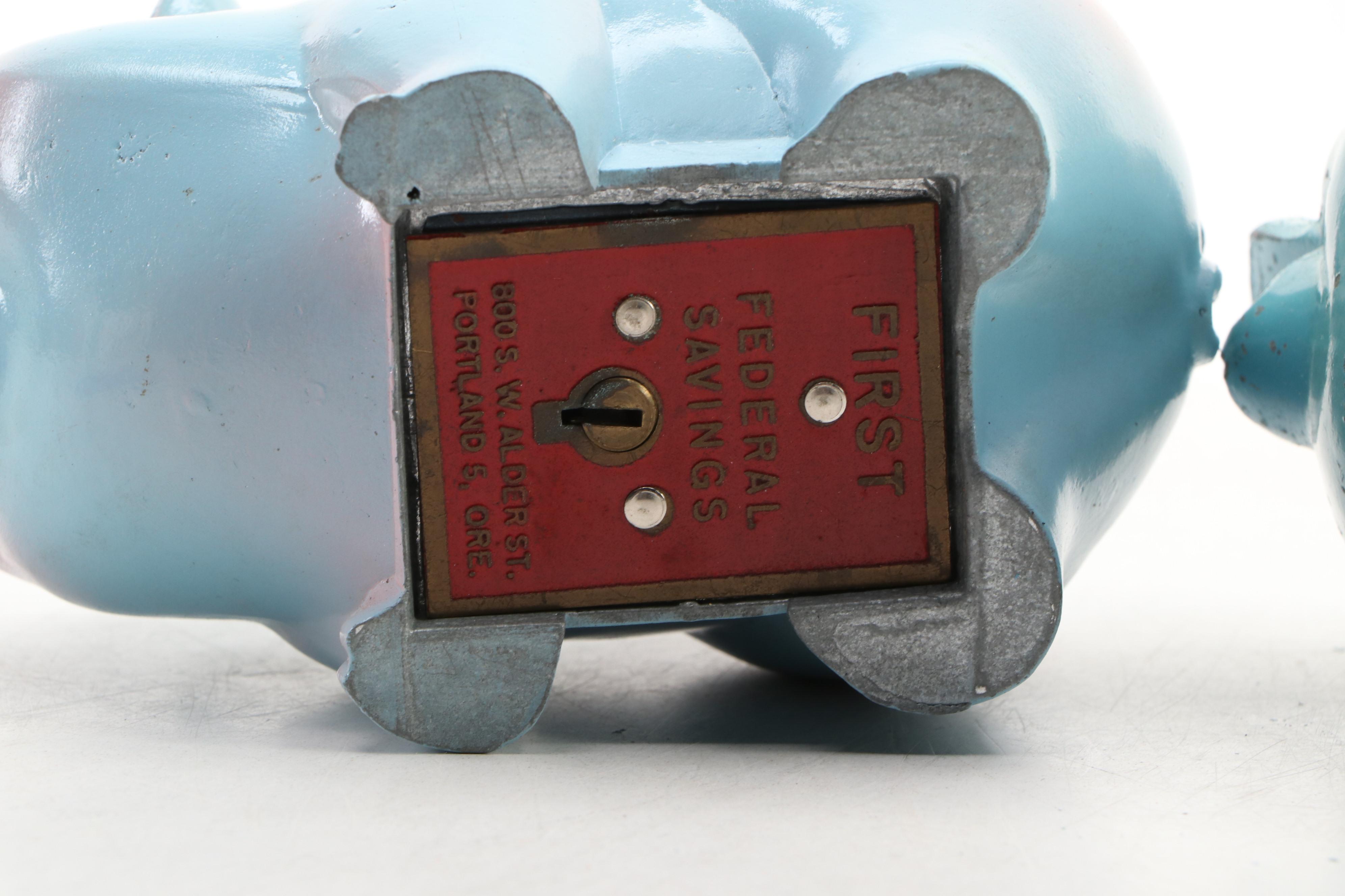 Portland Federal Savings and First Federal Savings Piggy Banks, Mid-20th Century