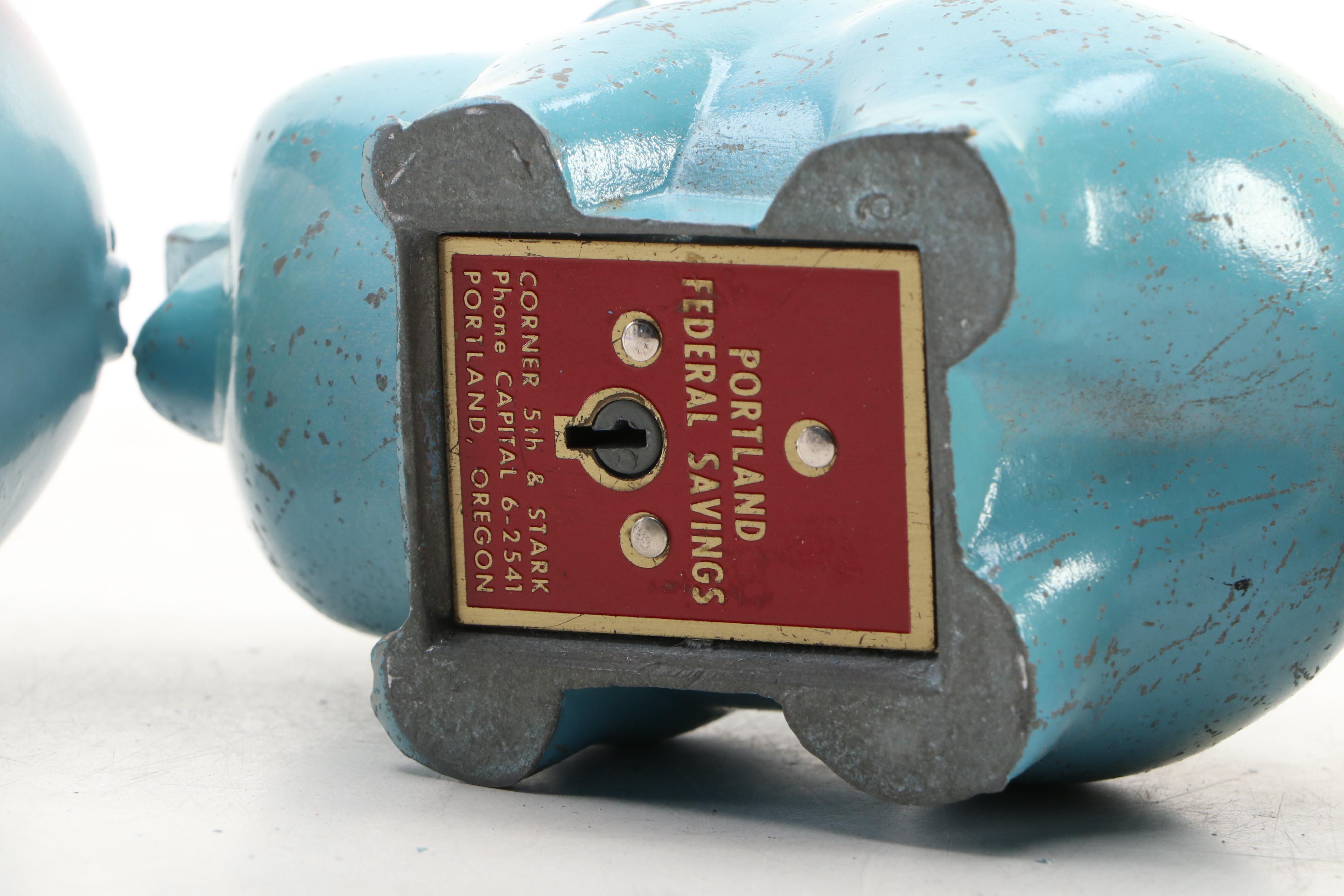 Portland Federal Savings and First Federal Savings Piggy Banks, Mid-20th Century