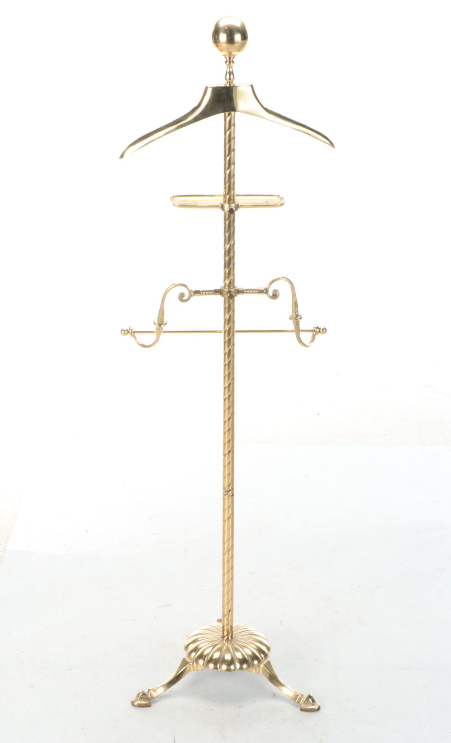 Victorian Style Brass Valet Stand, 20th Century