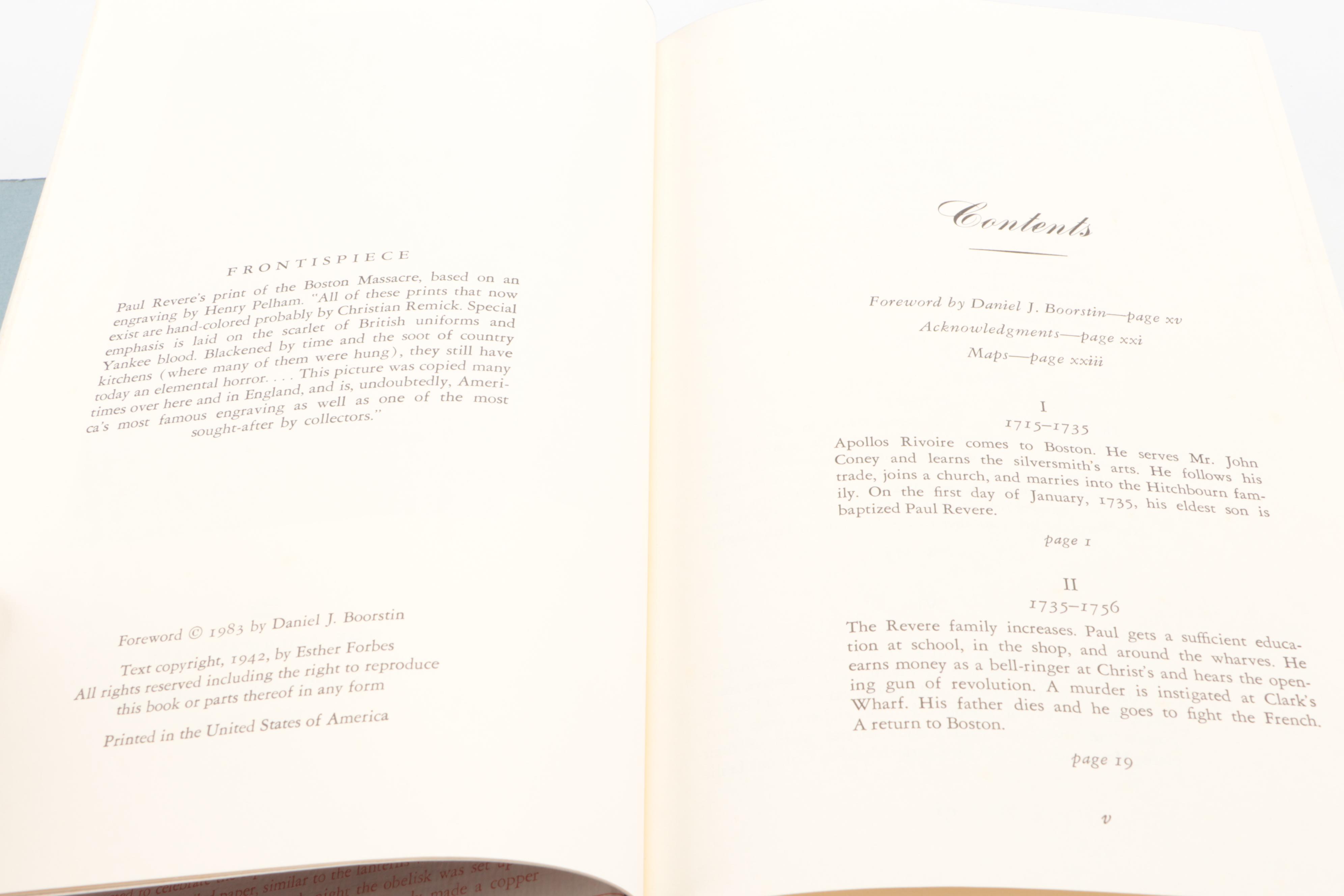 Illustrated "Paul Revere and the World He Lived In" by Esther Forbes, 1983