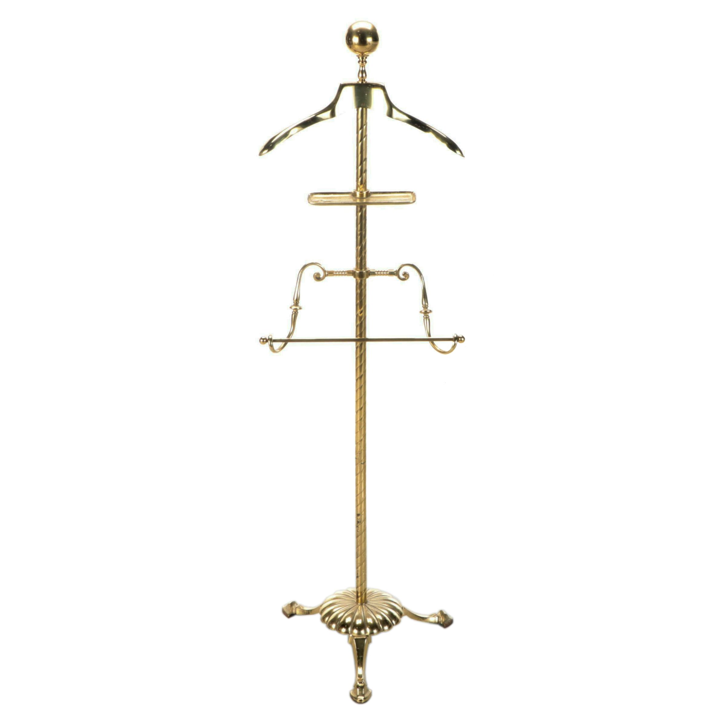 Victorian Style Brass Valet Stand, 20th Century