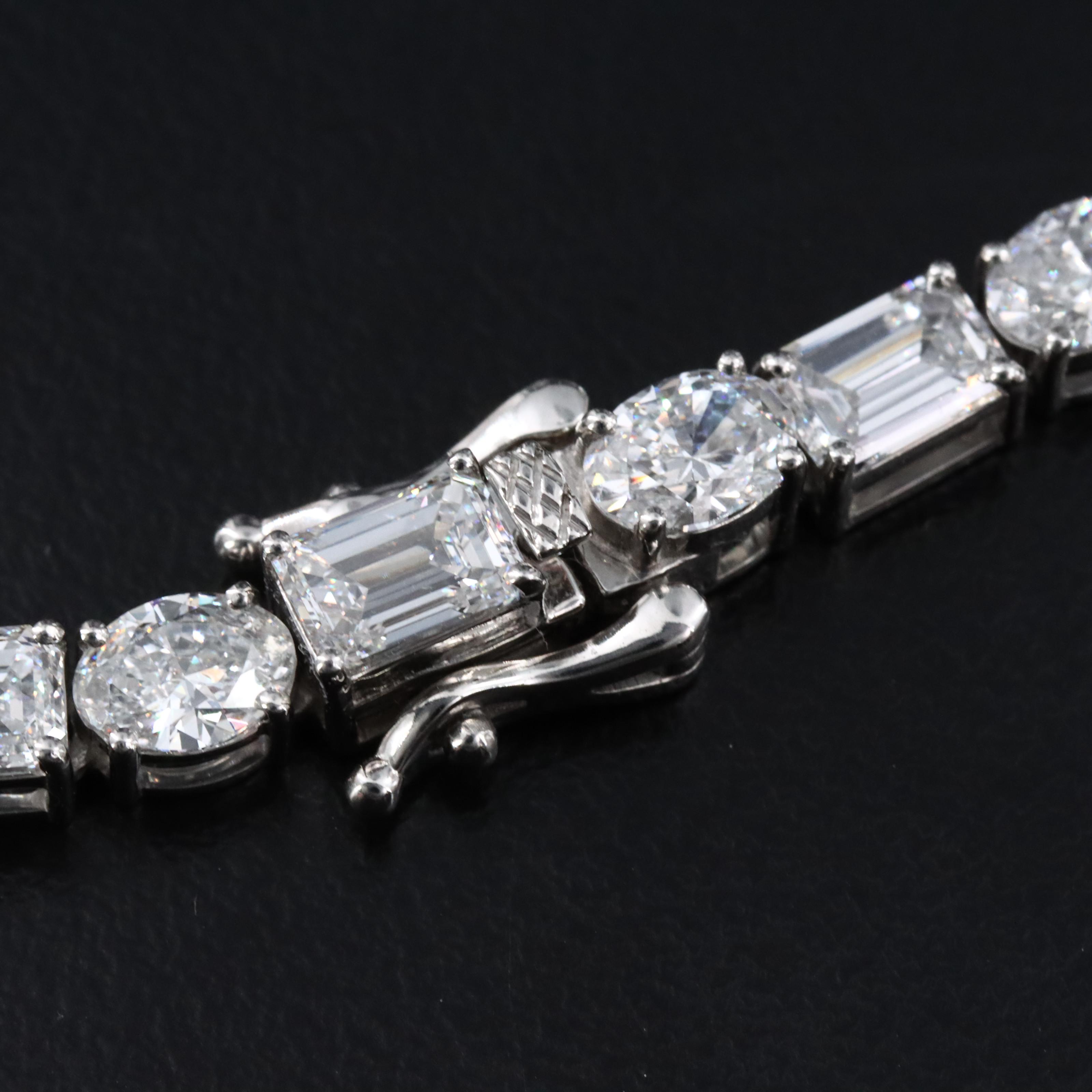 Platinum 35.90 CTW Lab Grown Diamond Riviera Necklace