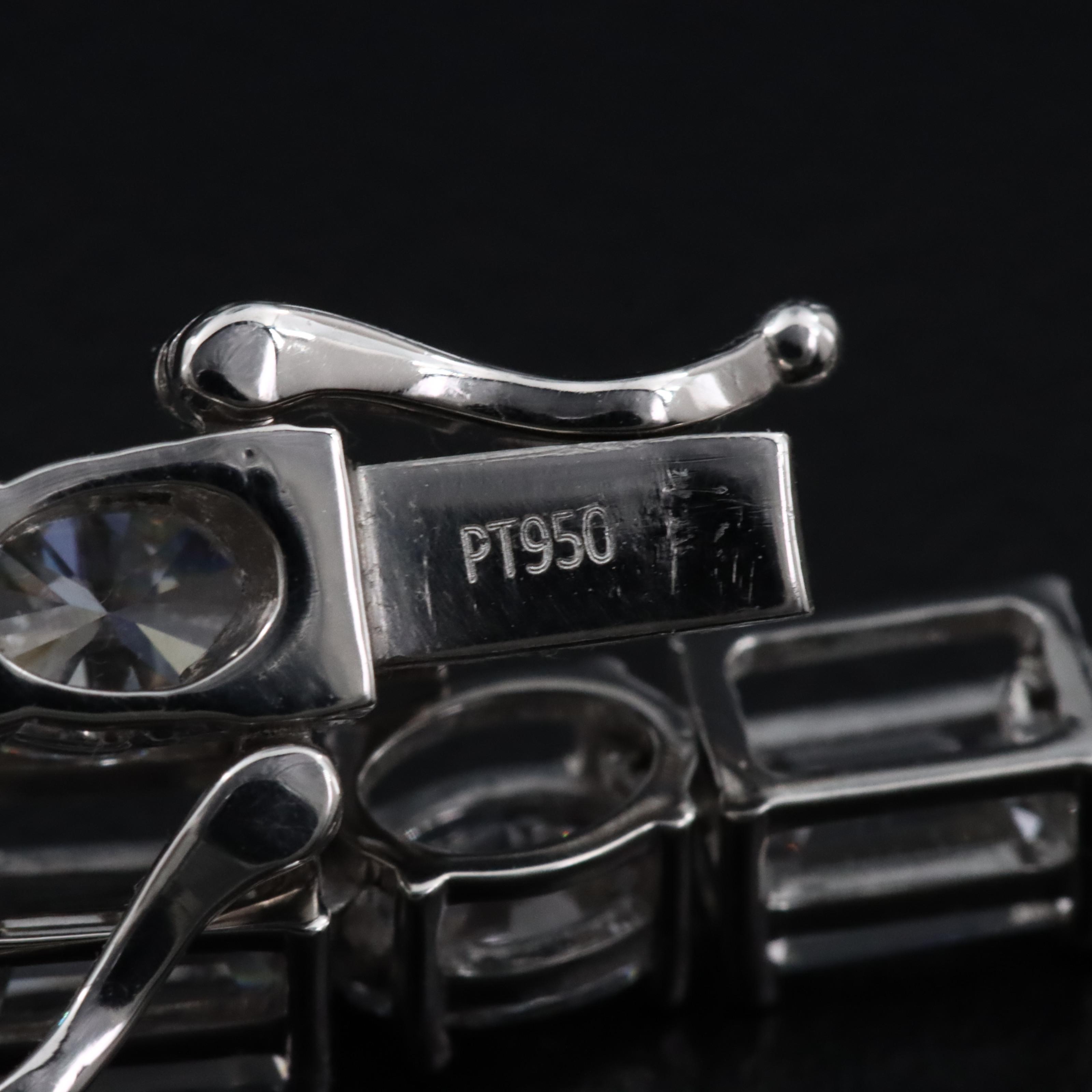 Platinum 35.90 CTW Lab Grown Diamond Riviera Necklace