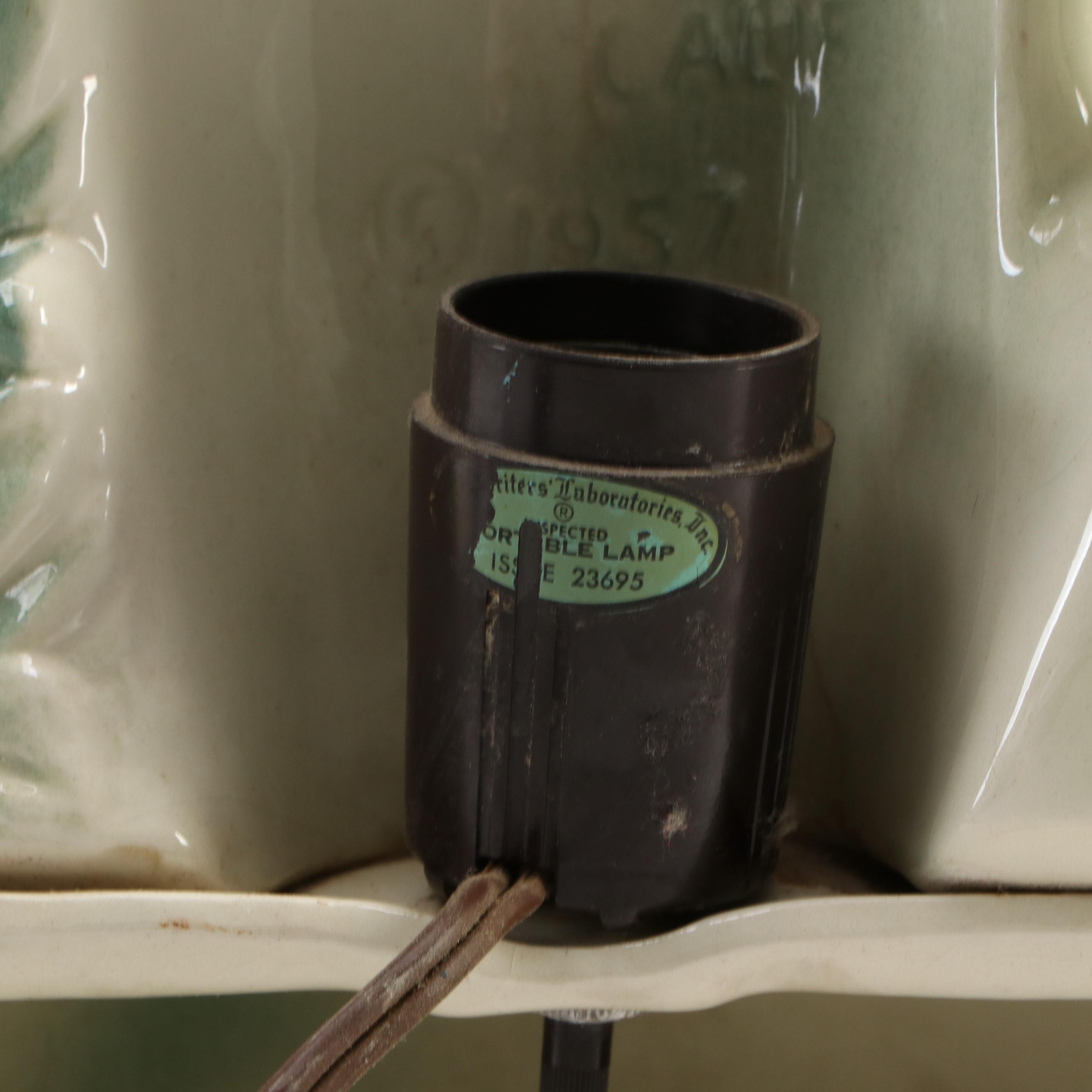 Stewart B. McCulloch Mid Century Modern Flamingo Figurine with TV Lamp and Vase