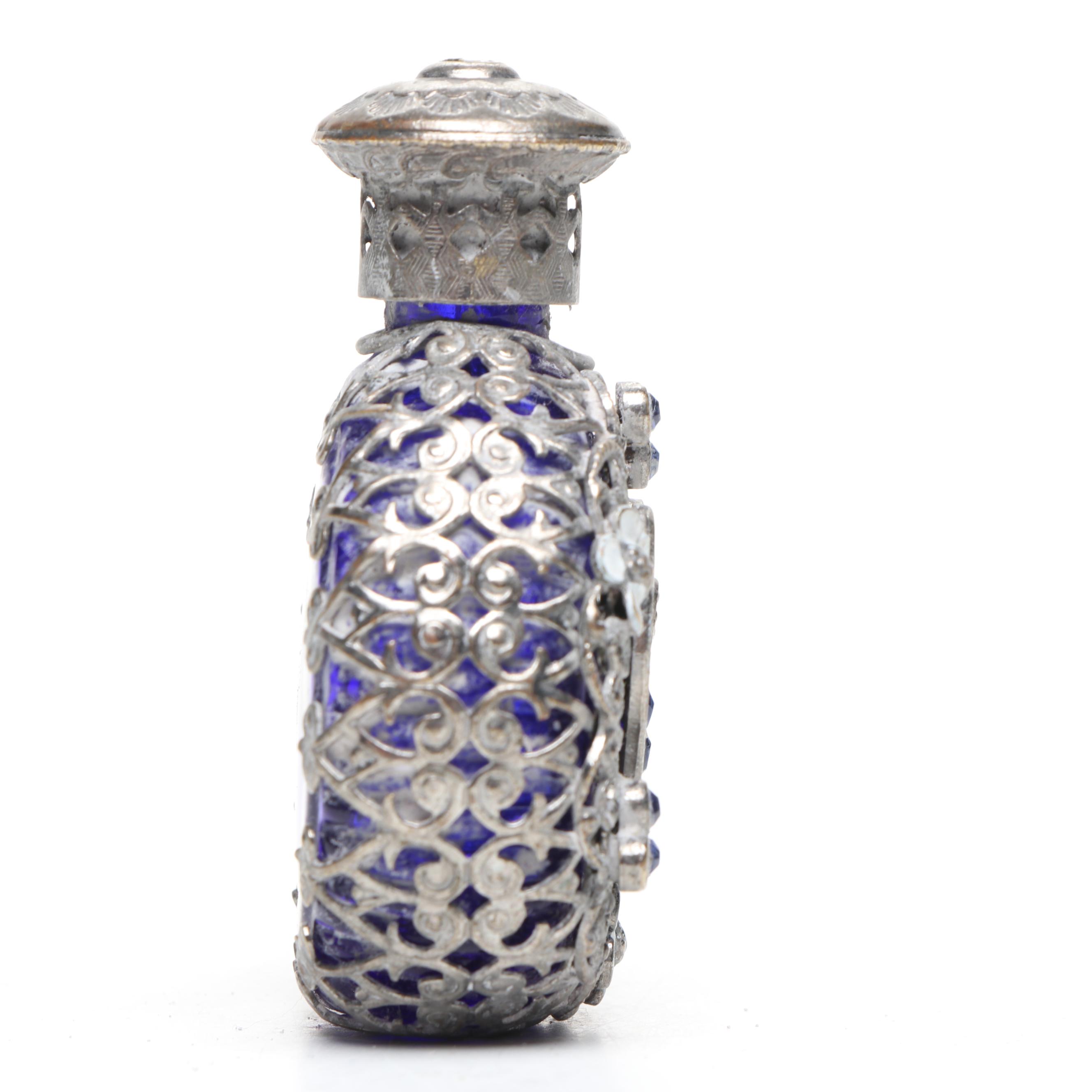 Webster Co. Glass Sterling Silver Salt Cellars and Spoons with Other Glass Ware