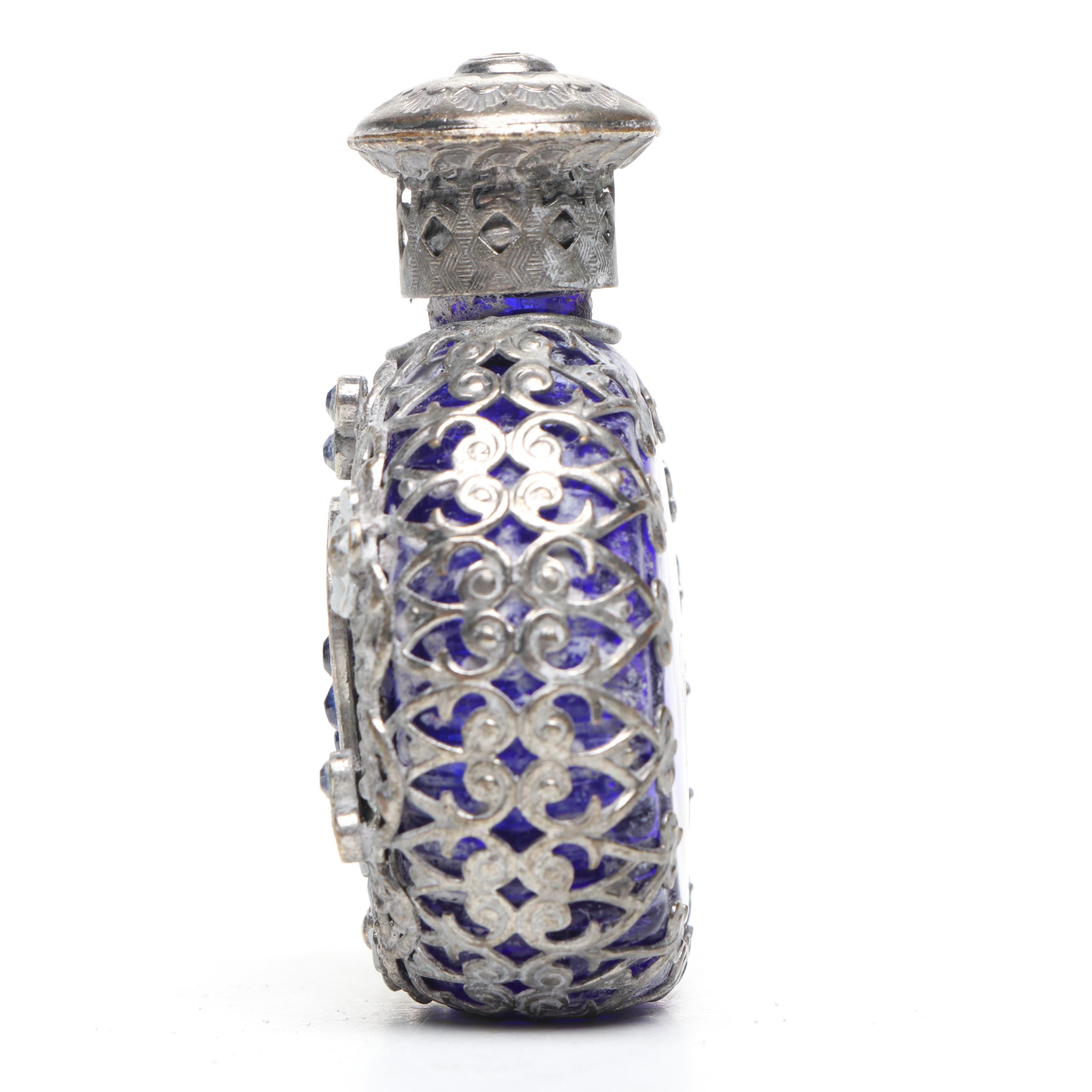 Webster Co. Glass Sterling Silver Salt Cellars and Spoons with Other Glass Ware