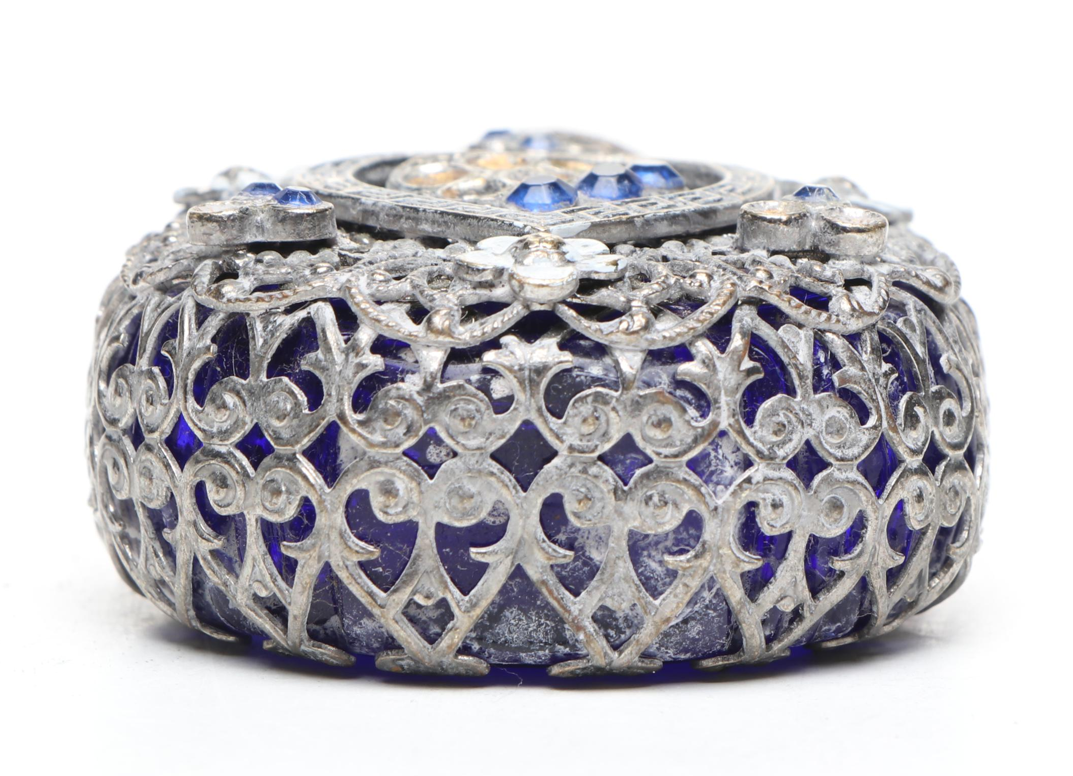 Webster Co. Glass Sterling Silver Salt Cellars and Spoons with Other Glass Ware