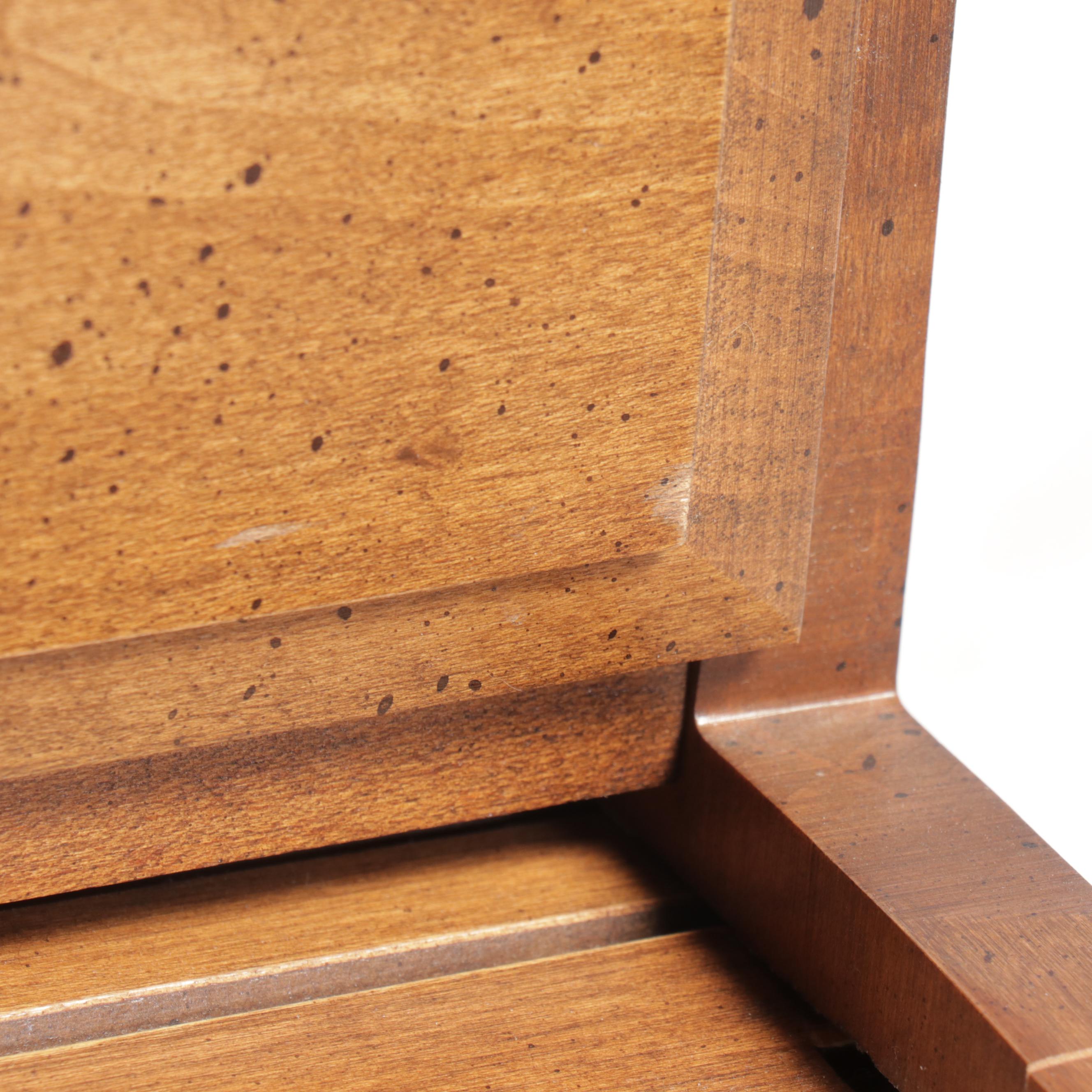 Colonial Style Maple Roll-Top Desk with Kroger Co. Wood Armchair, 20th Century