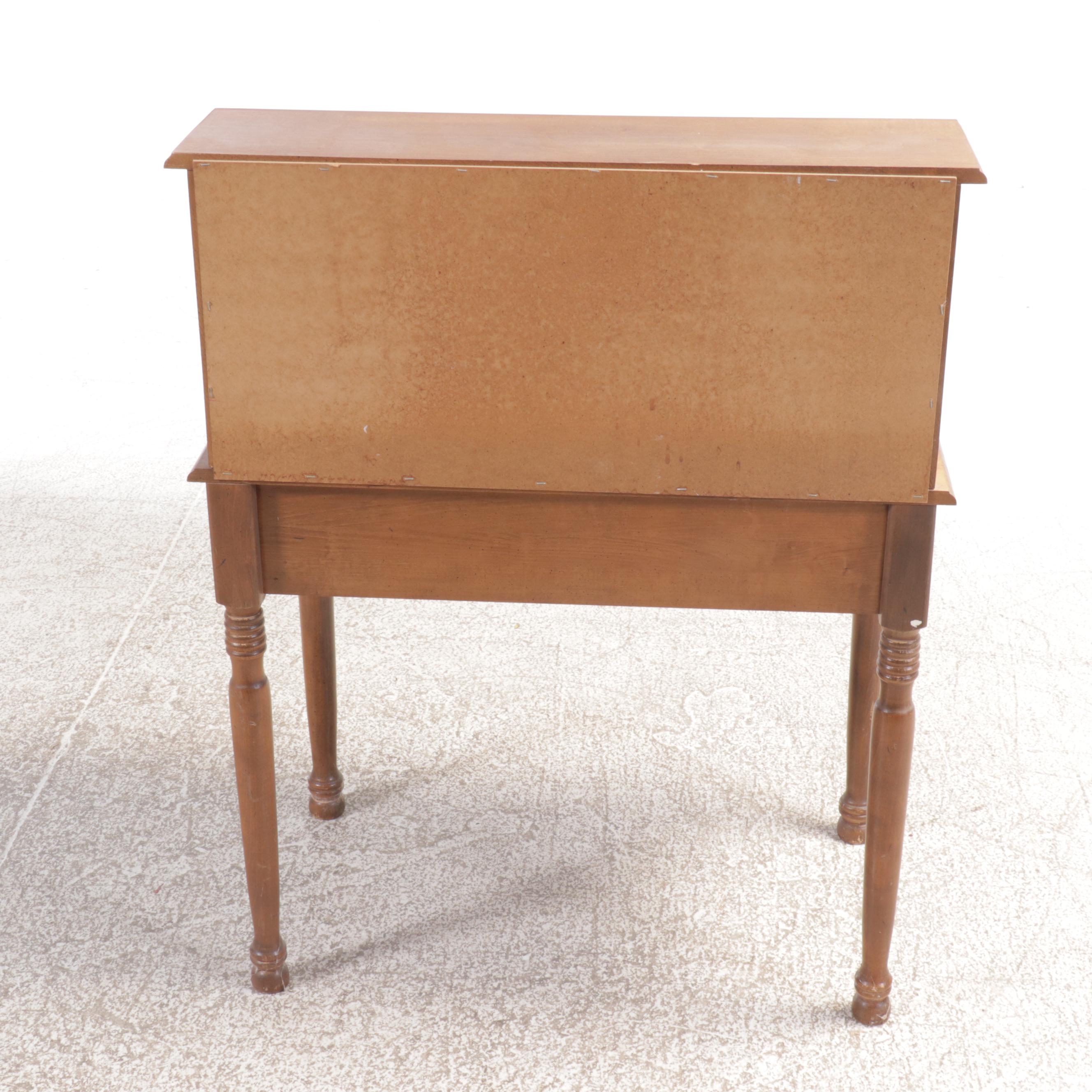 Colonial Style Maple Roll-Top Desk with Kroger Co. Wood Armchair, 20th Century