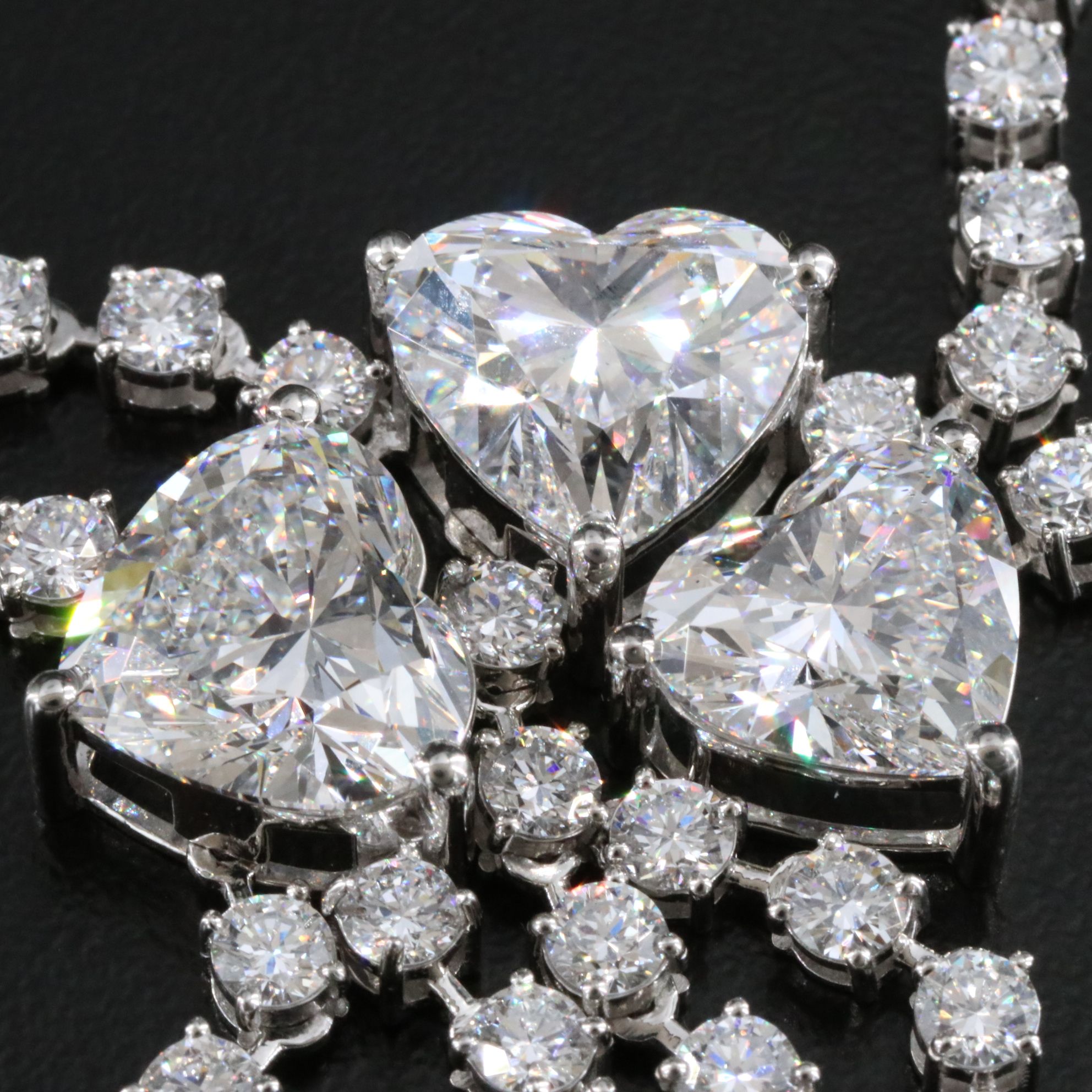 Platinum 32.48 CTW Lab Grown Diamond Tiered Necklace with IGI Reports