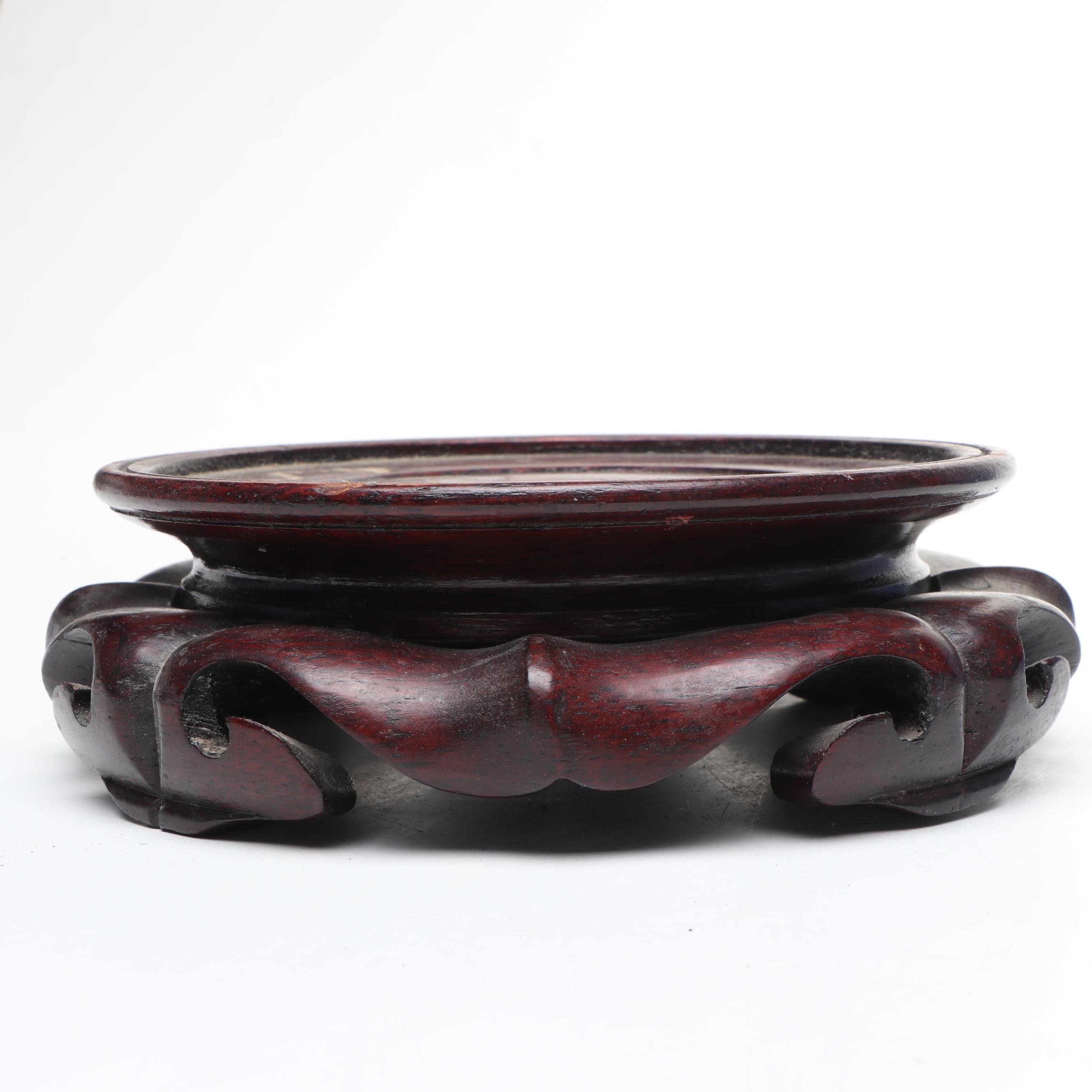 Spode "Italian" Ceramic Vase on Wood Base with Ceramic Pitcher and Footed Bowl