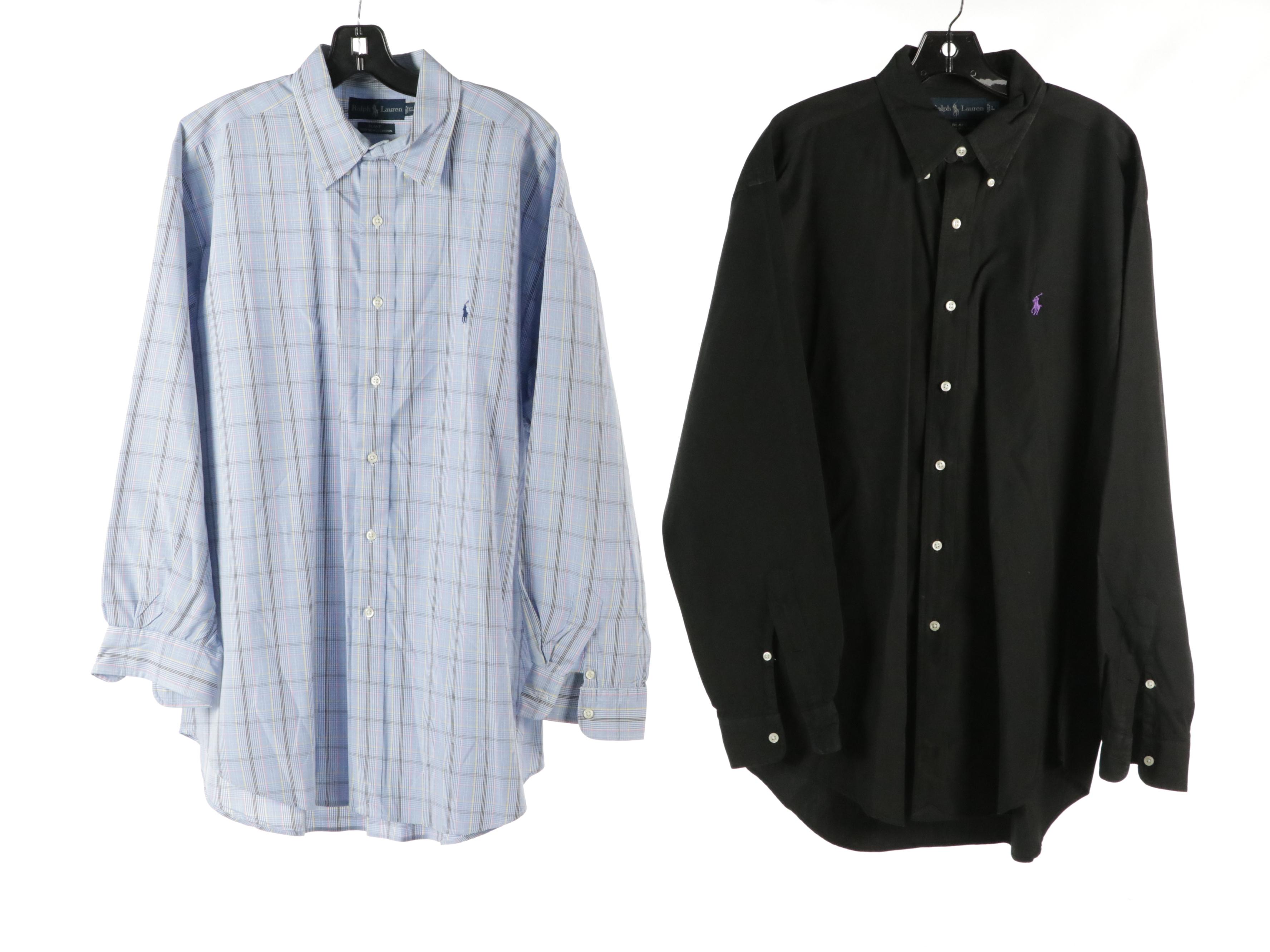 Men's Ralph Lauren Plaid, Striped and Solid Cotton Button-Down Shirts