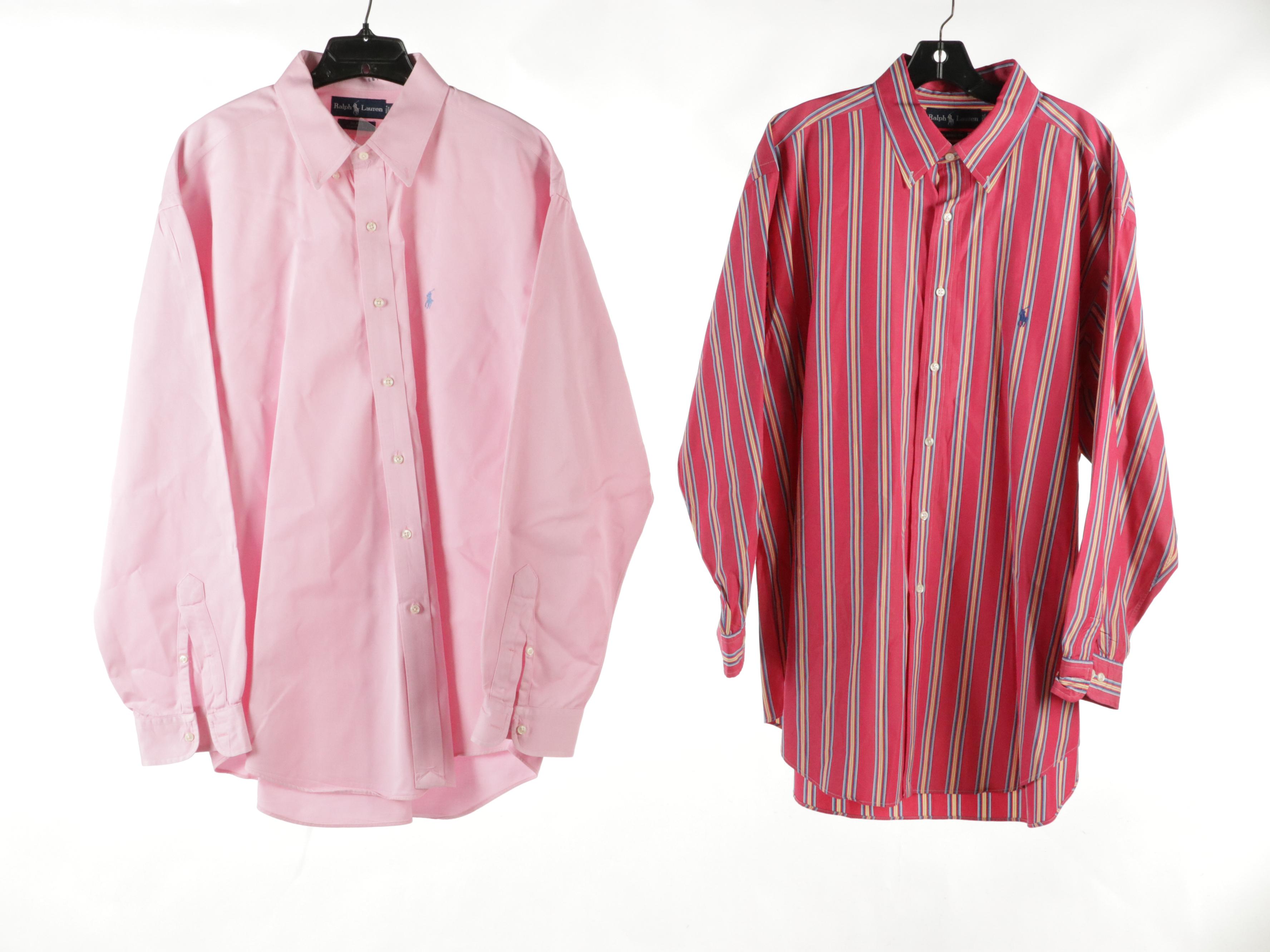 Men's Ralph Lauren Plaid, Striped and Solid Cotton Button-Down Shirts