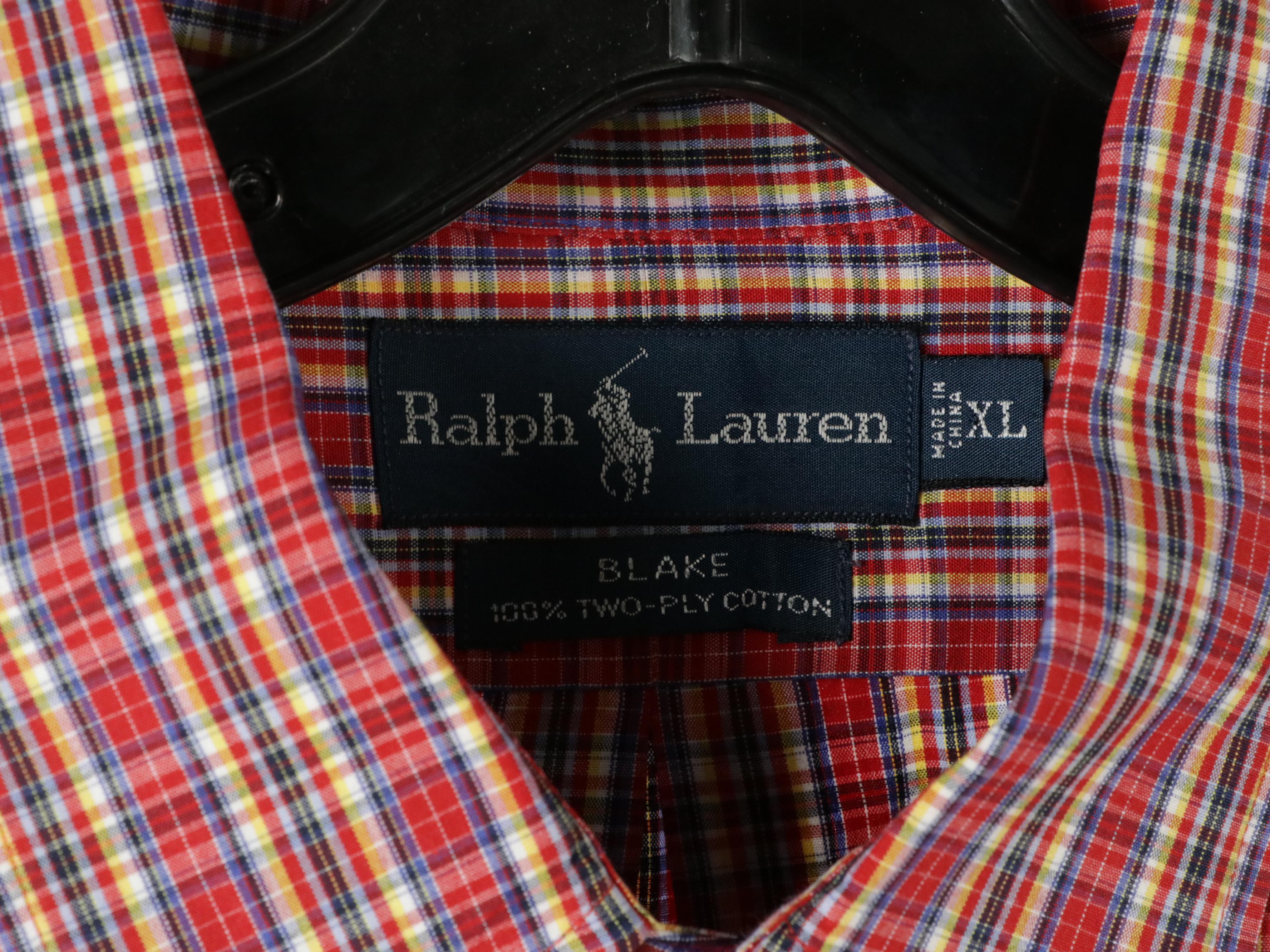 Men's Ralph Lauren Plaid, Striped and Solid Cotton Button-Down Shirts