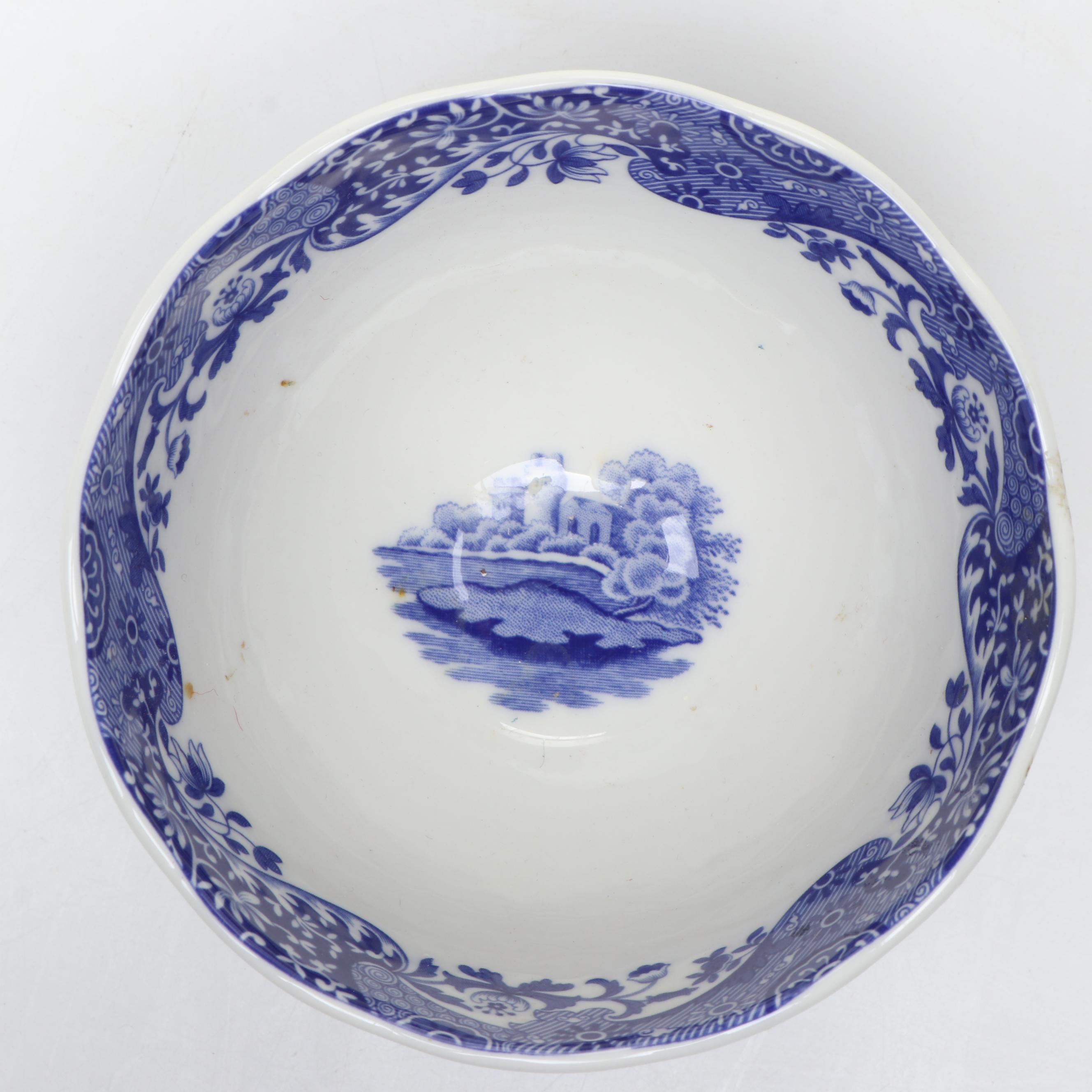 Spode "Italian" Ceramic Vase on Wood Base with Ceramic Pitcher and Footed Bowl