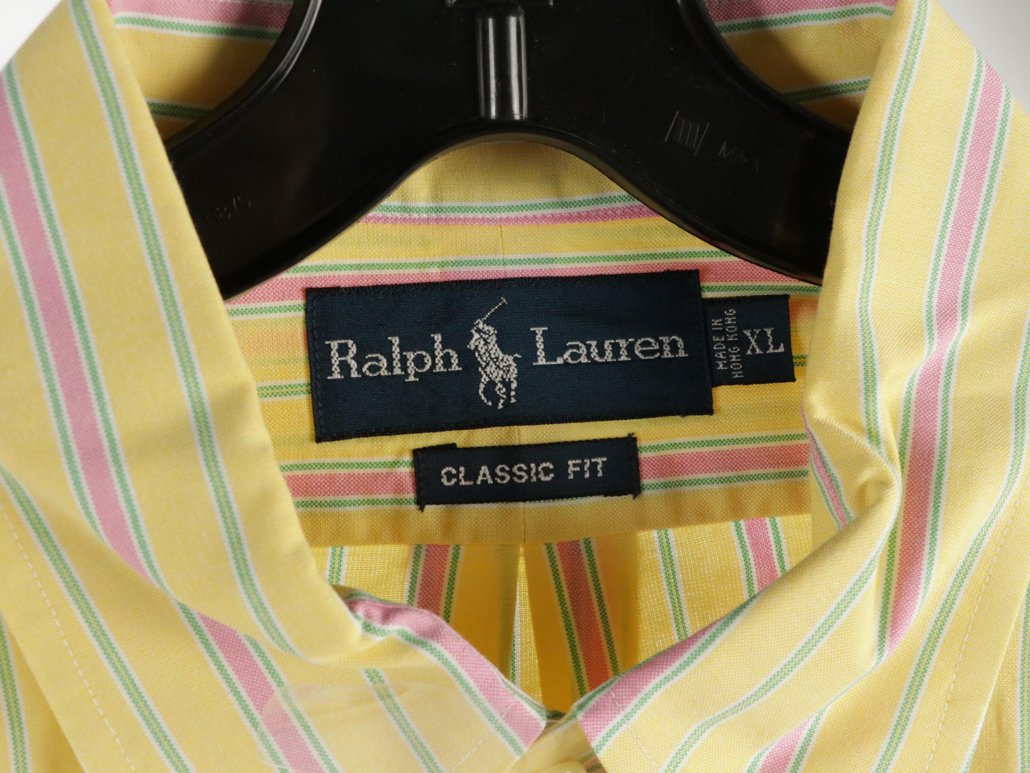 Men's Ralph Lauren Plaid, Striped and Solid Cotton Button-Down Shirts