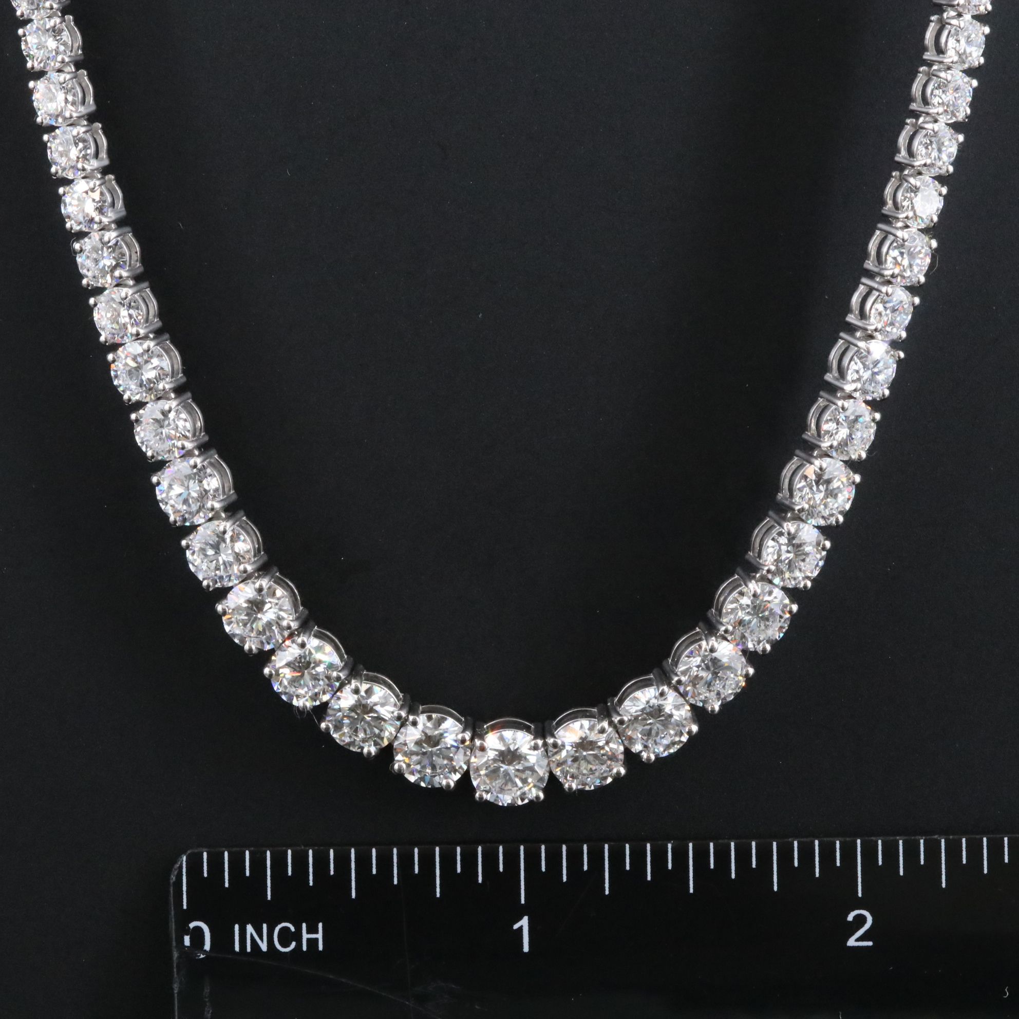 Platinum 24.93 CTW Lab Grown Diamond Riviera Necklace