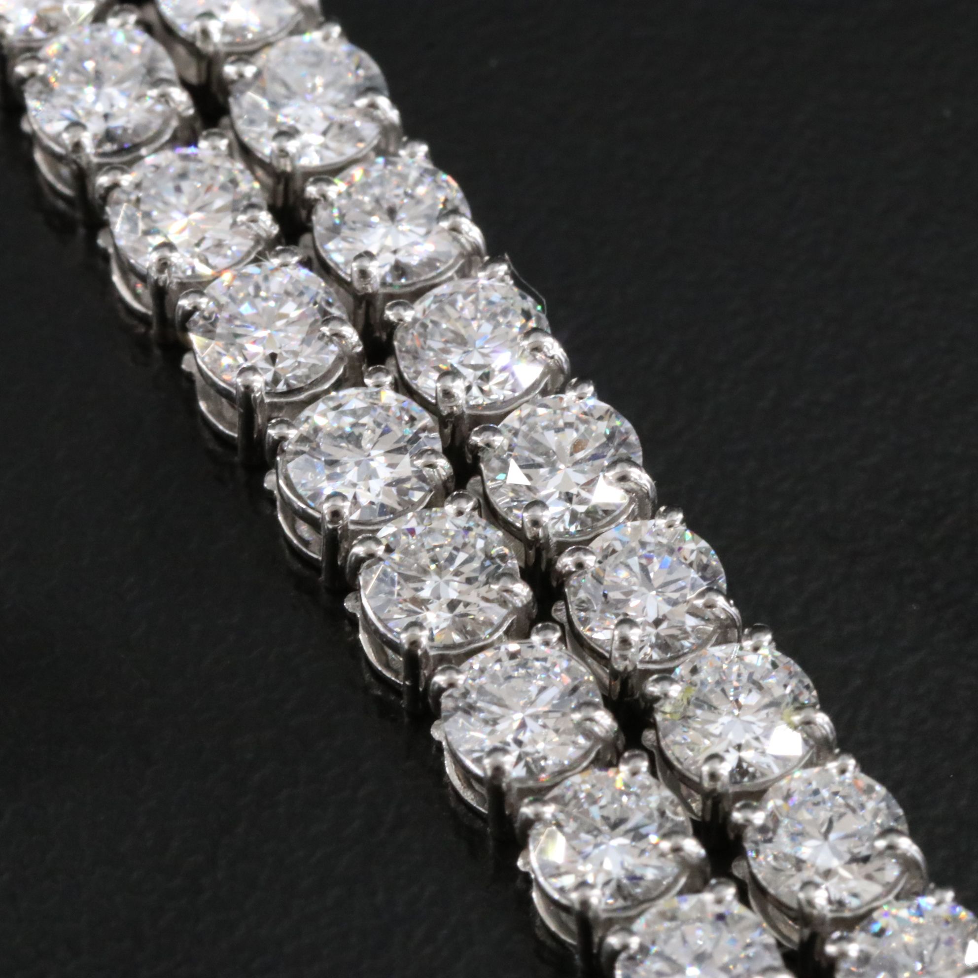 Platinum 24.93 CTW Lab Grown Diamond Riviera Necklace