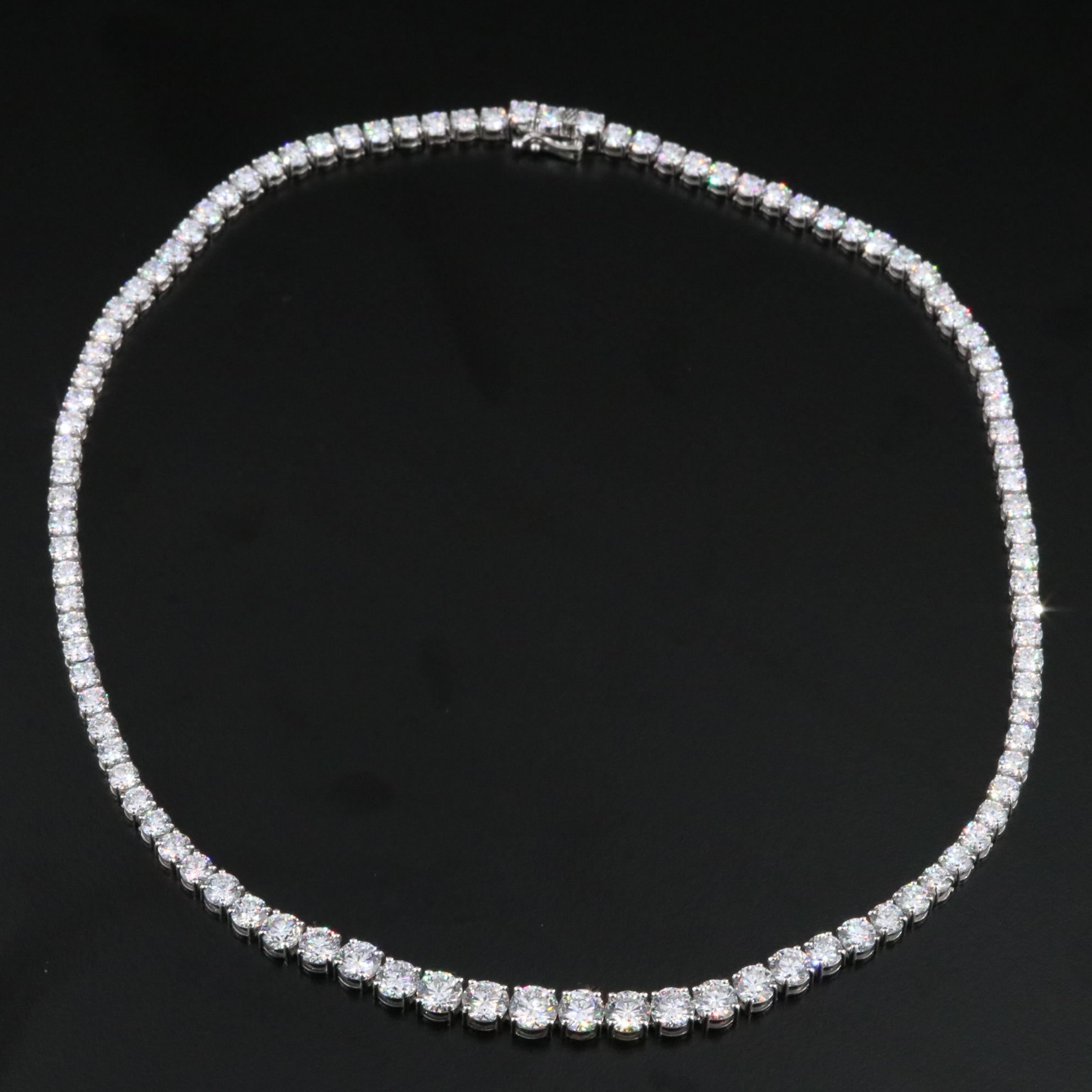 Platinum 24.93 CTW Lab Grown Diamond Riviera Necklace