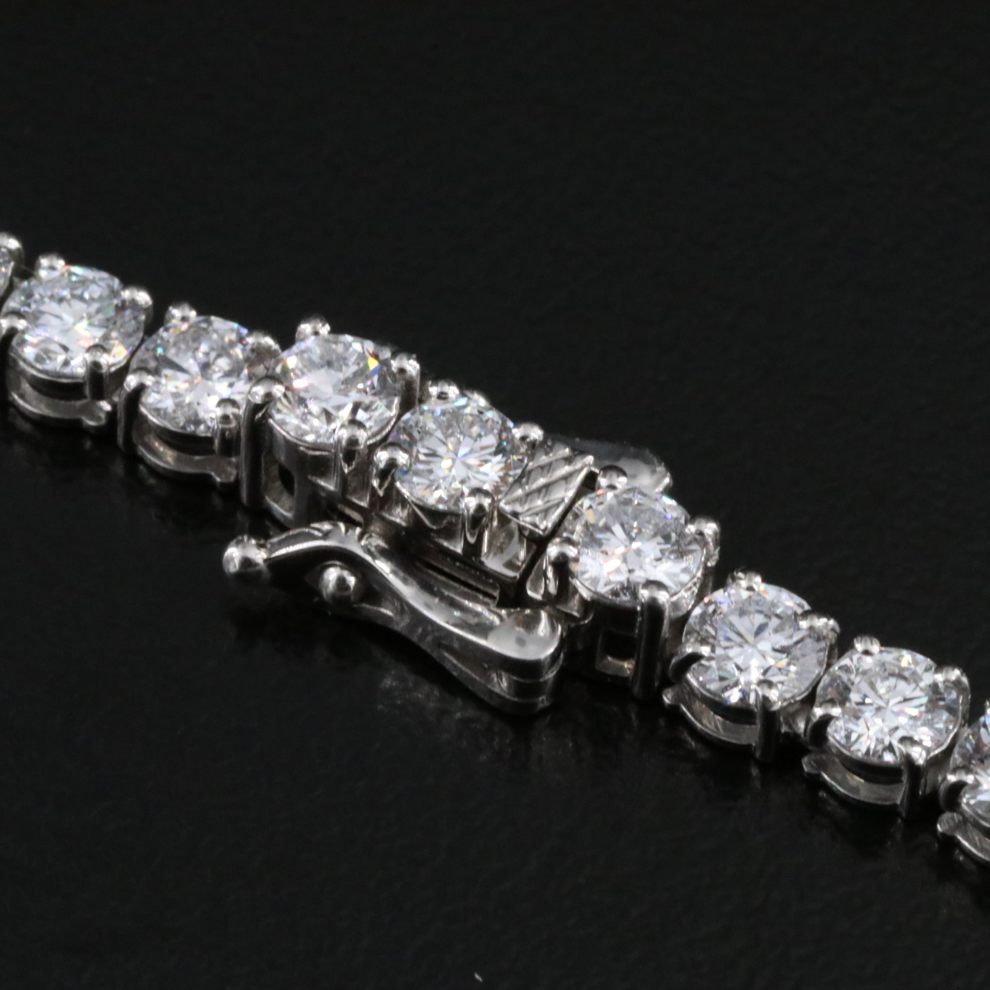 Platinum 24.93 CTW Lab Grown Diamond Riviera Necklace