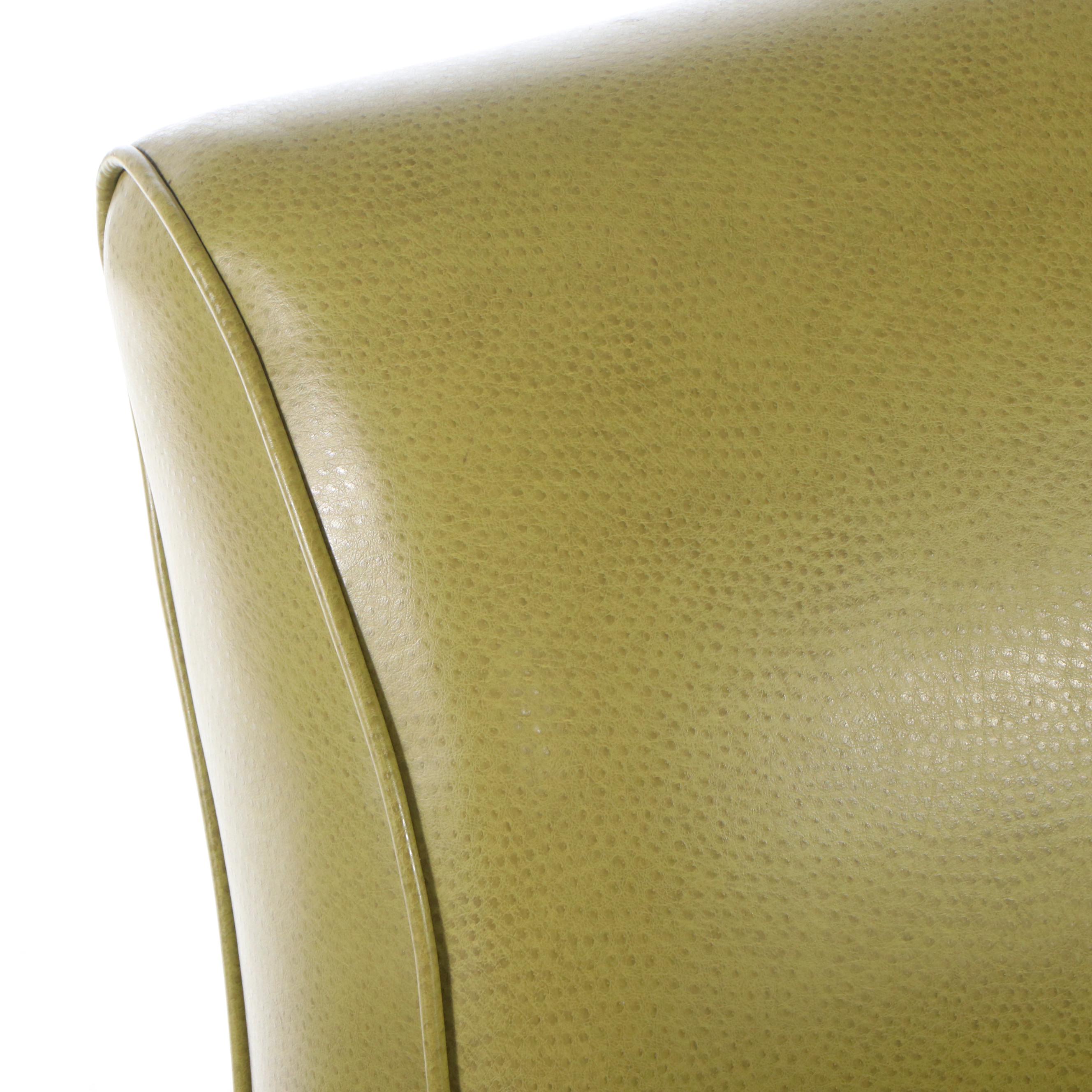 Lazar Industries Modern Green Faux Leather Sofa