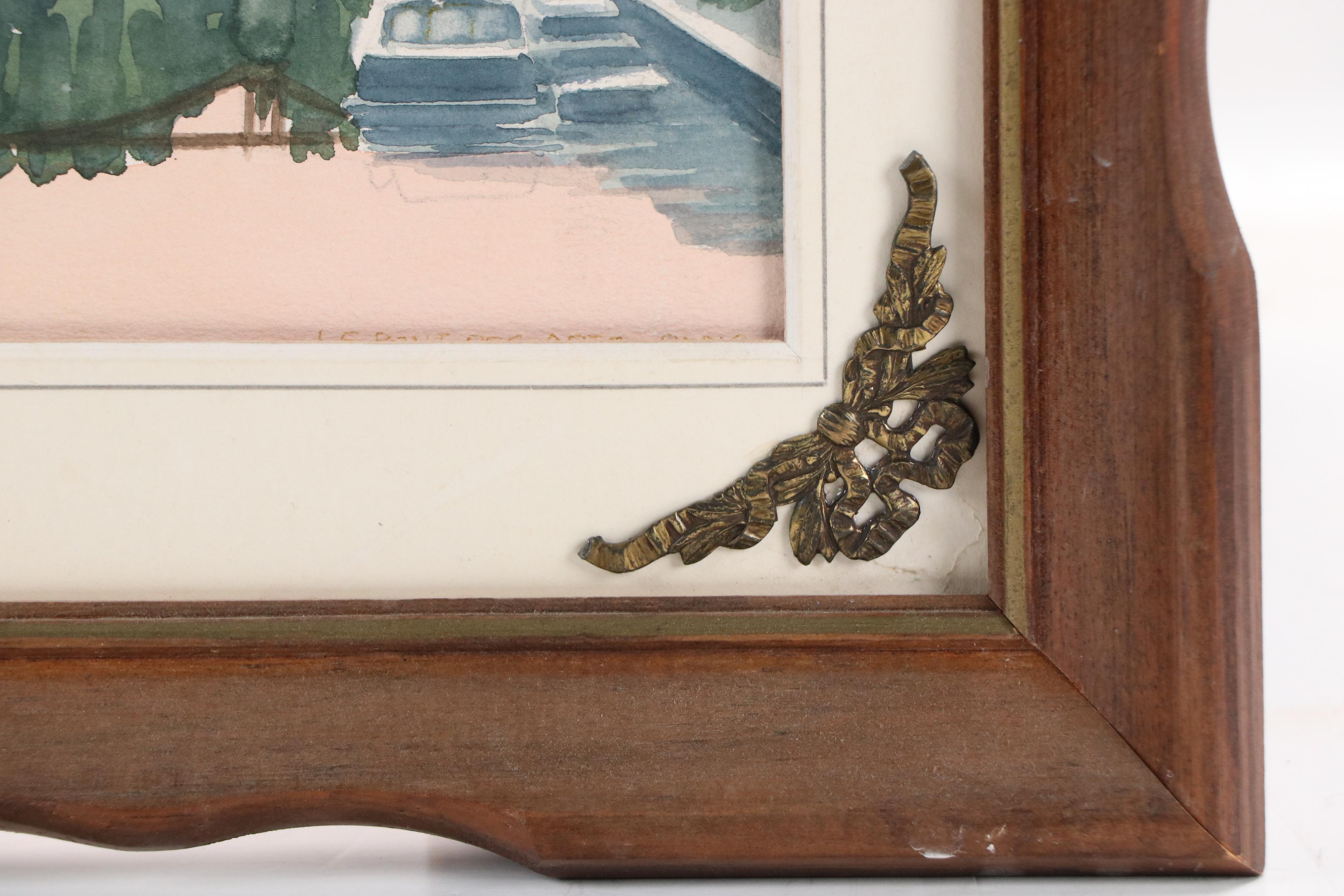 Peter Ford Watercolor Painting "Le Pont Des Arts, Paris," 1992