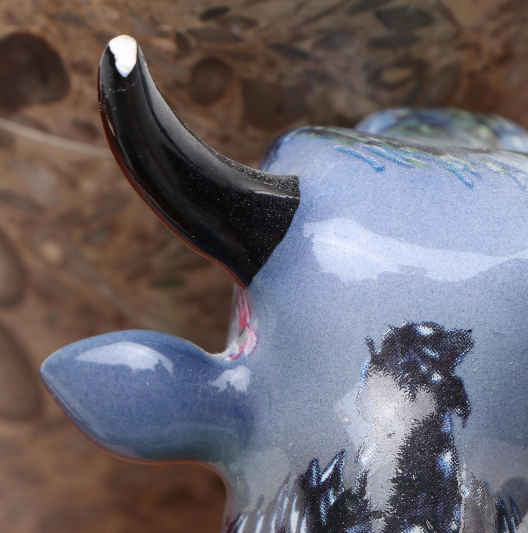 Westland "Moonet" Cow Parade Figurine with Decorated Boxes and Other Décor