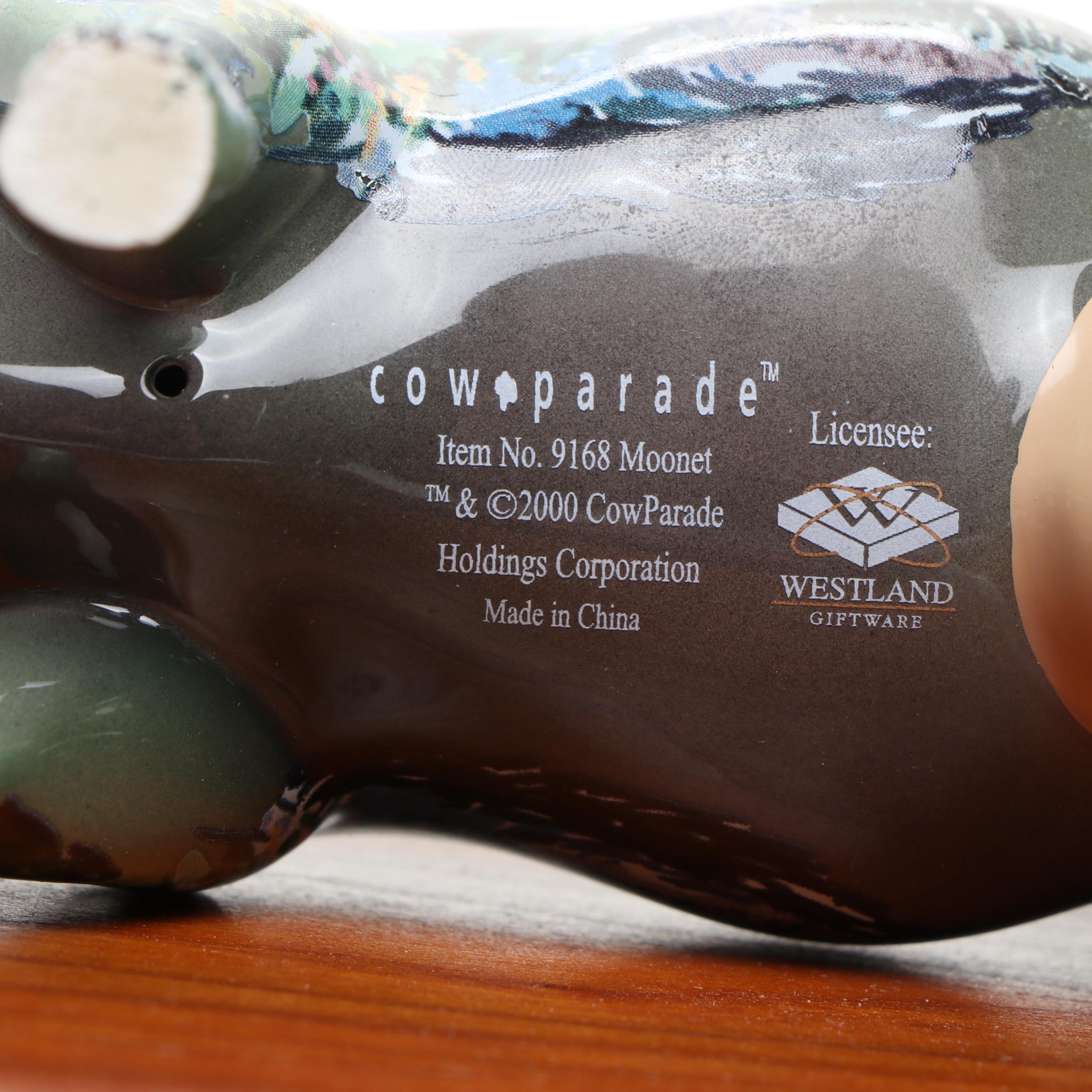 Westland "Moonet" Cow Parade Figurine with Decorated Boxes and Other Décor