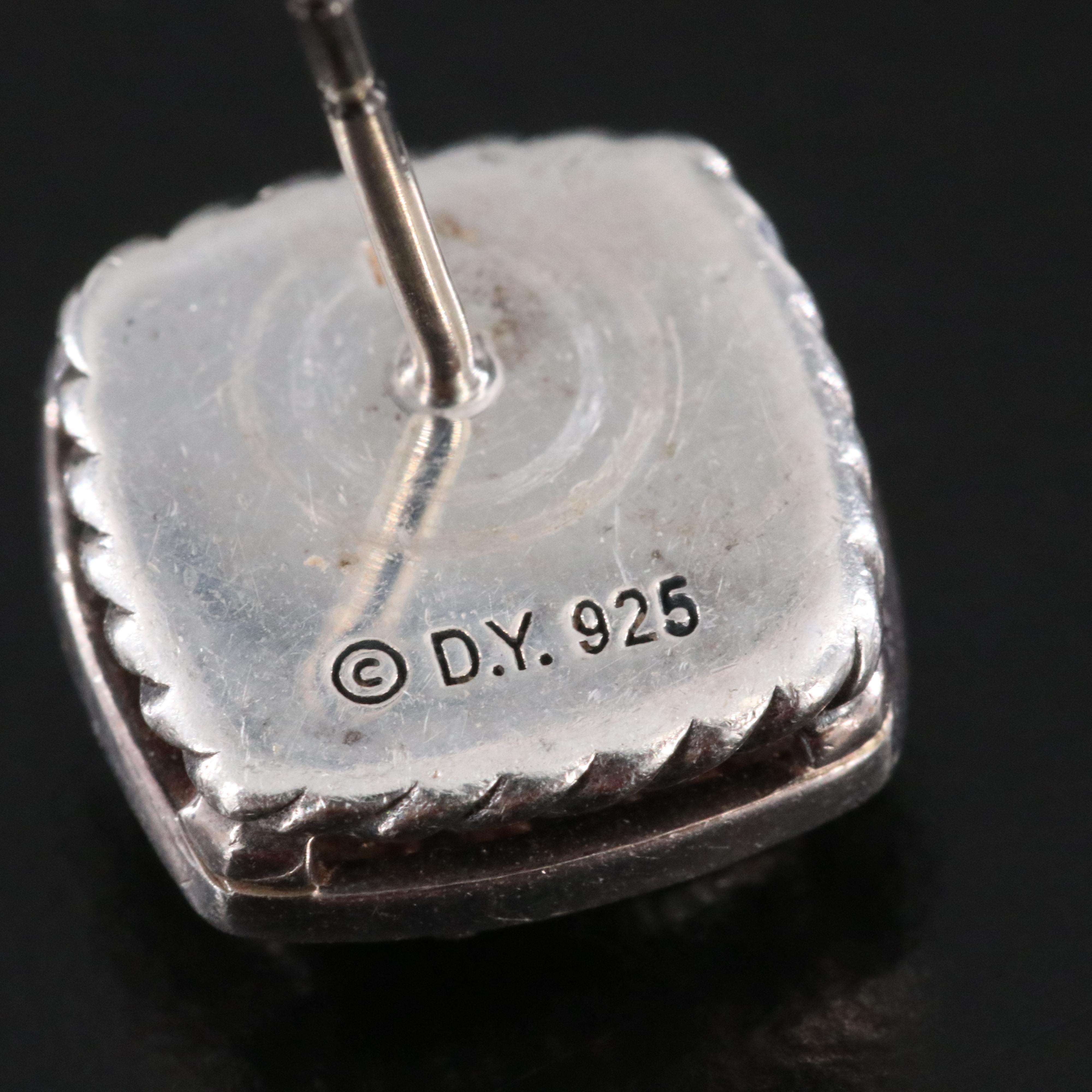 David Yurman Albion Sterling Prasiolite and 0.40 CTW Diamond Earrings