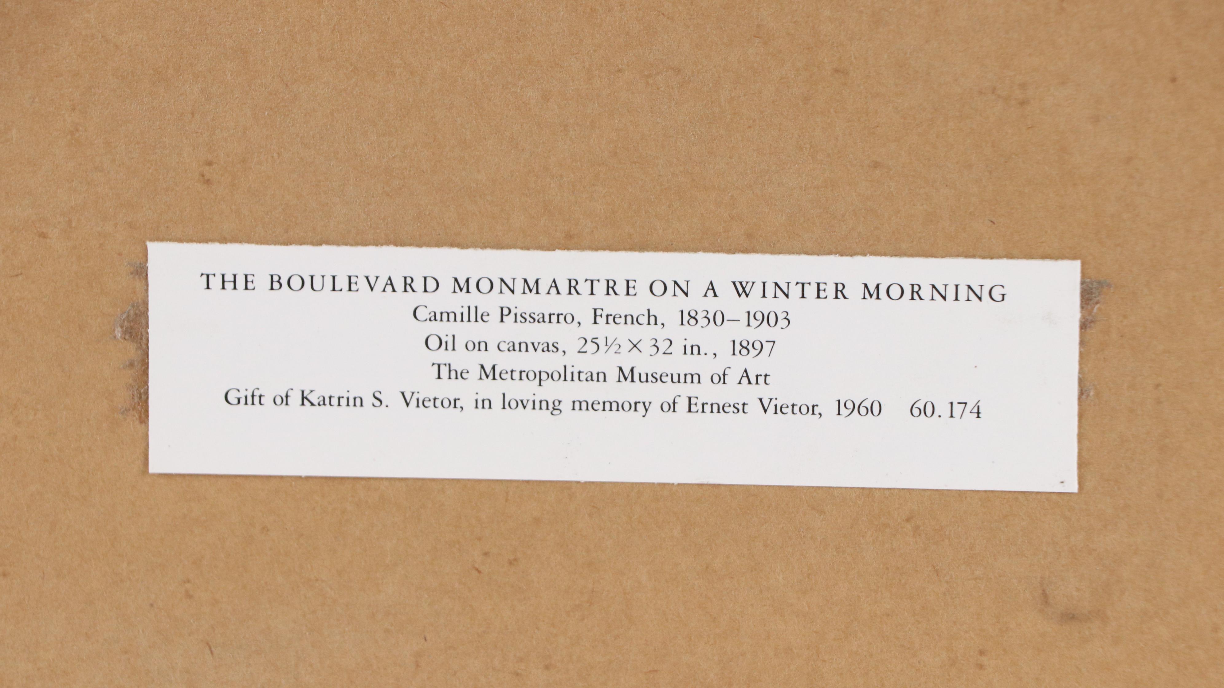 Offset Lithograph After Camille Pissarro "The Boulevard Montmartre..."