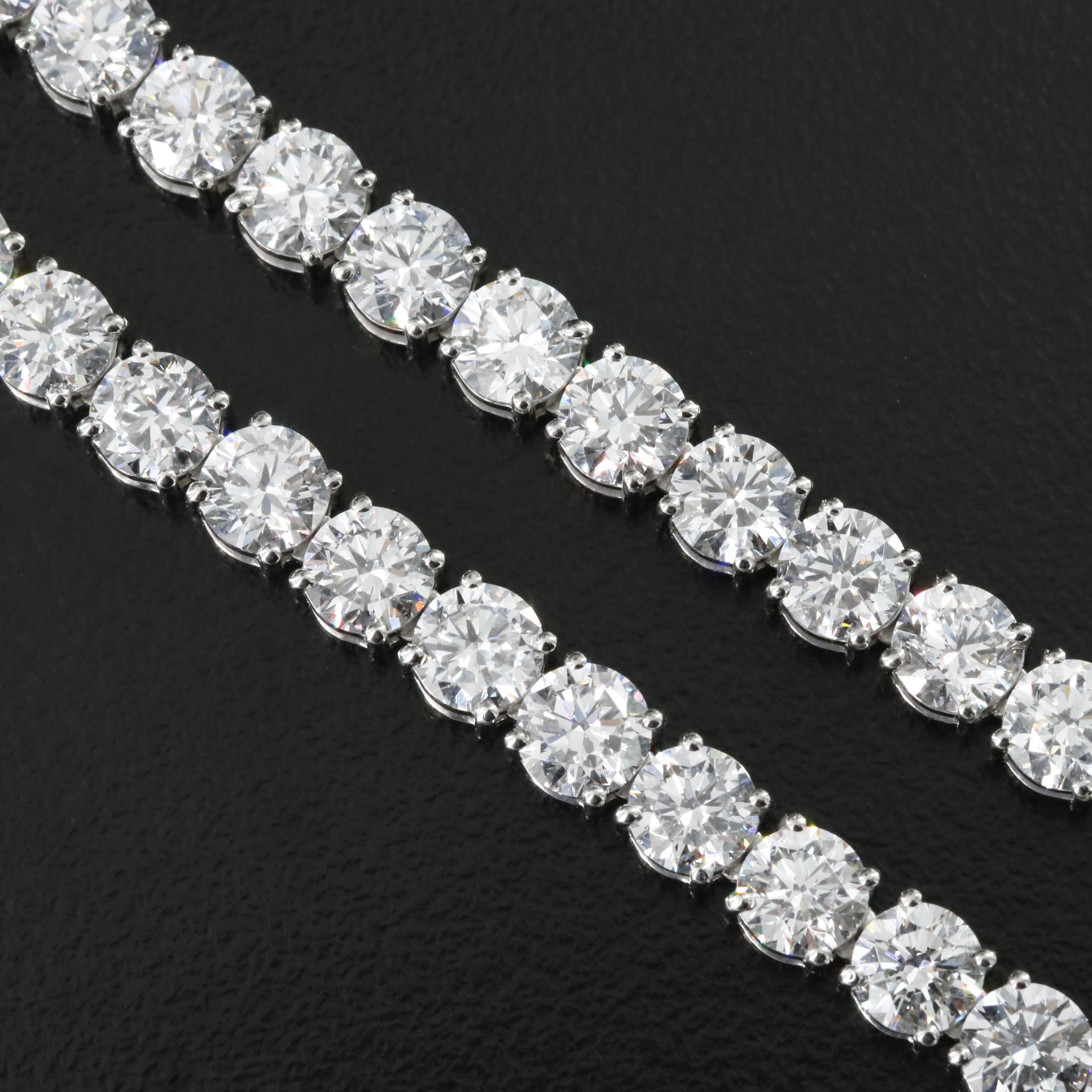 Platinum 38.48 CTW Lab Grown Diamond Necklace with IGI Report