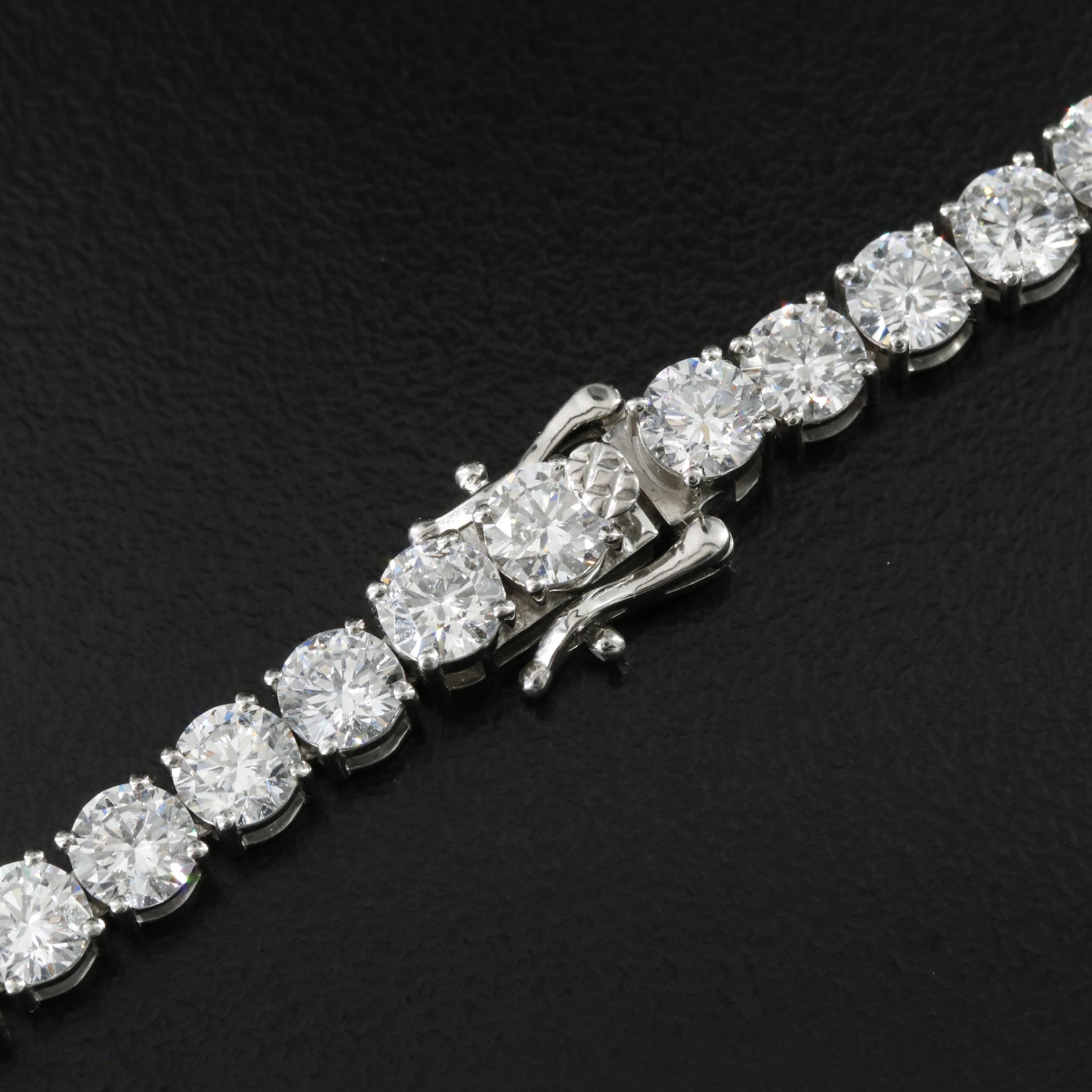 Platinum 38.48 CTW Lab Grown Diamond Necklace with IGI Report