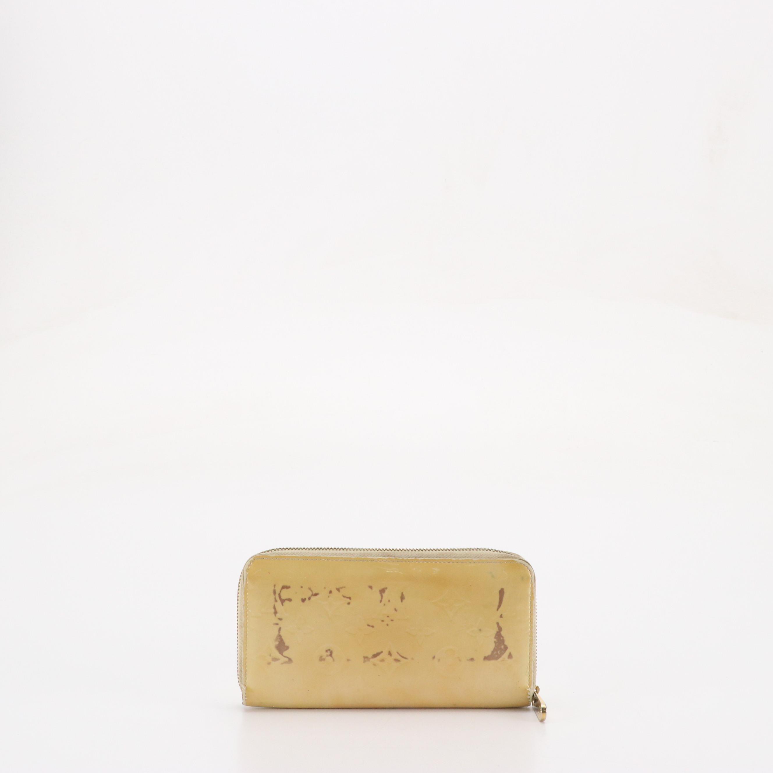 Louis Vuitton Long Zippy Wallet in Yellow Monogram Vernis Leather