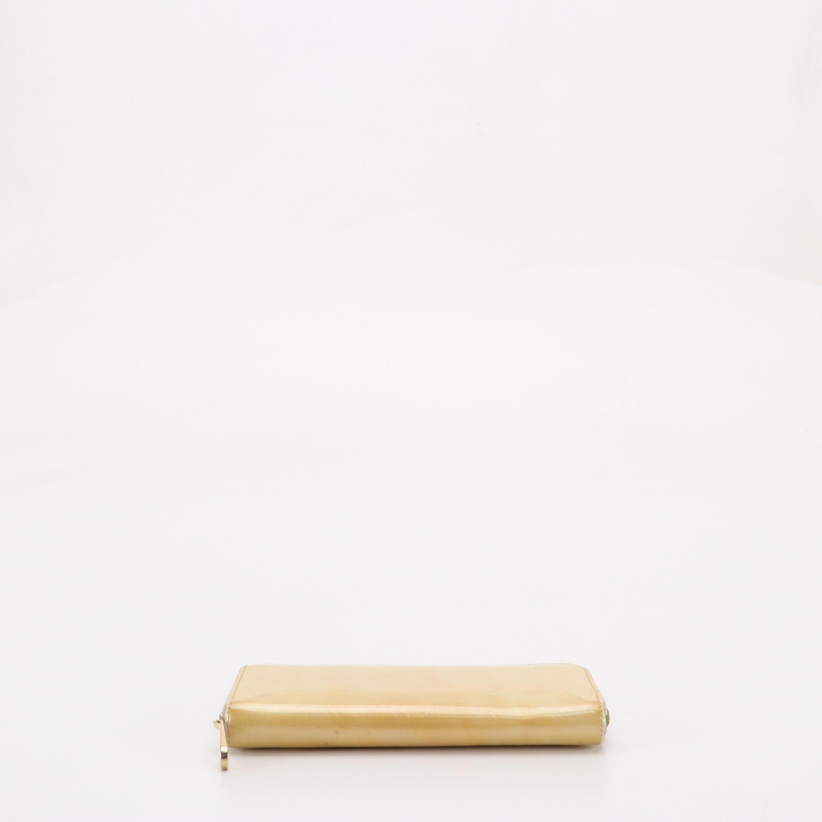 Louis Vuitton Long Zippy Wallet in Yellow Monogram Vernis Leather